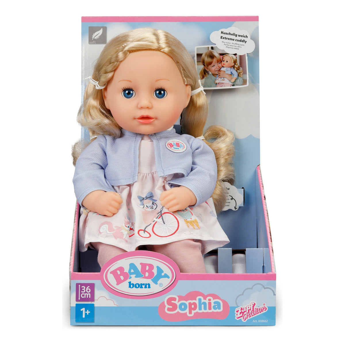 BABY born Sophia Rose 36cm Doll with Hair and Sleeping Eyes