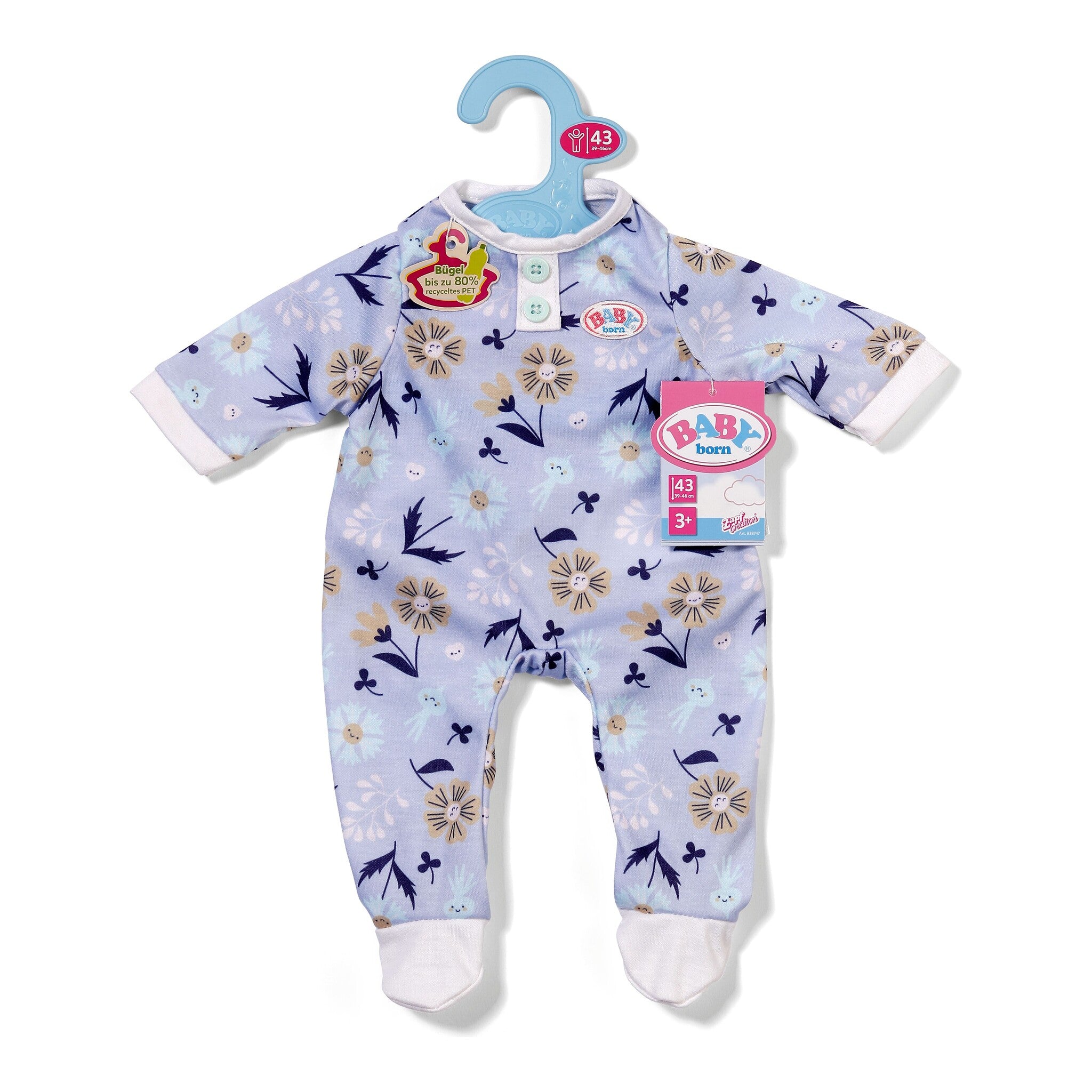 BABY born Blue Floral Romper Outfit for 43cm Dolls