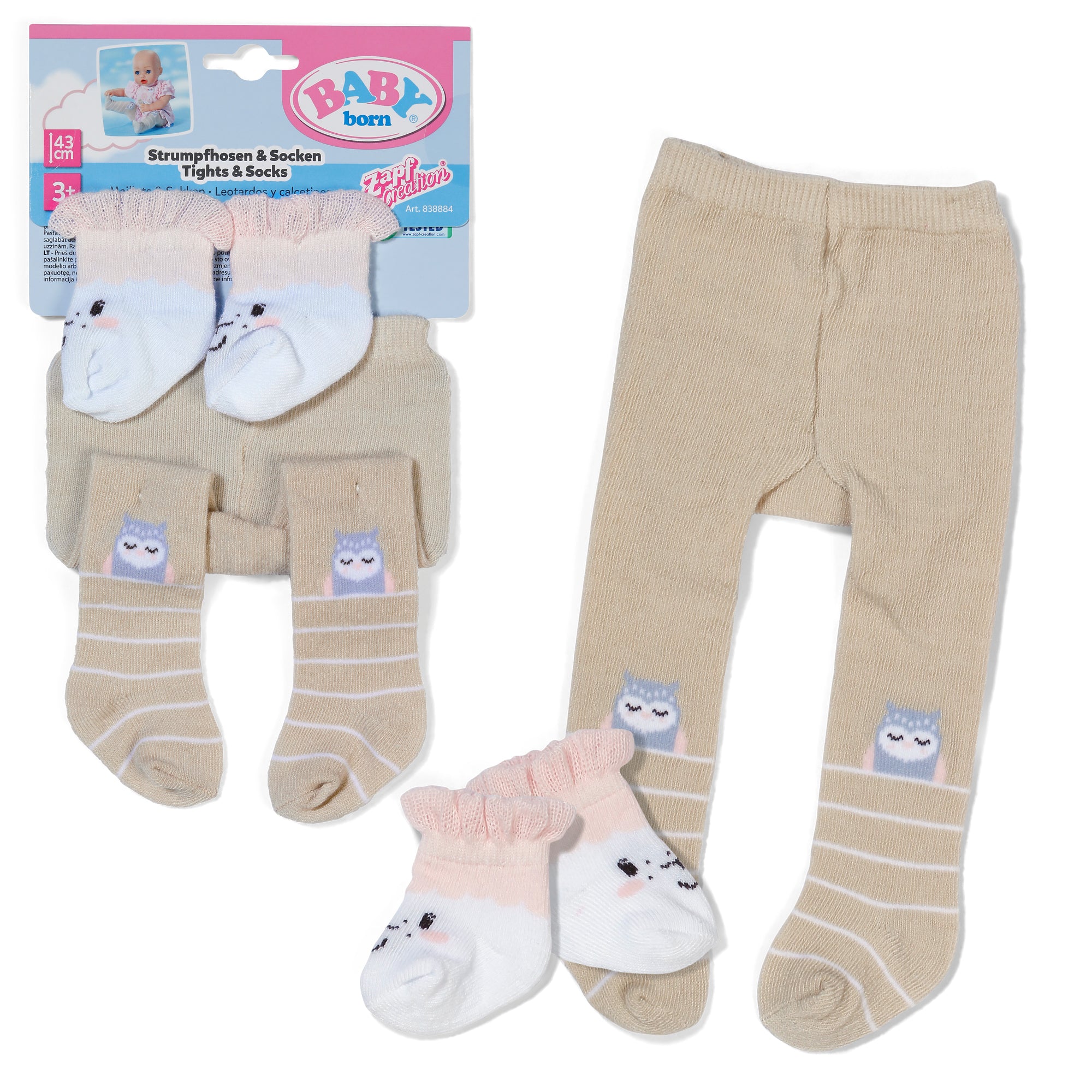 BABY born Tights & Socks Sheep 2 Assorted for 43cm Dolls