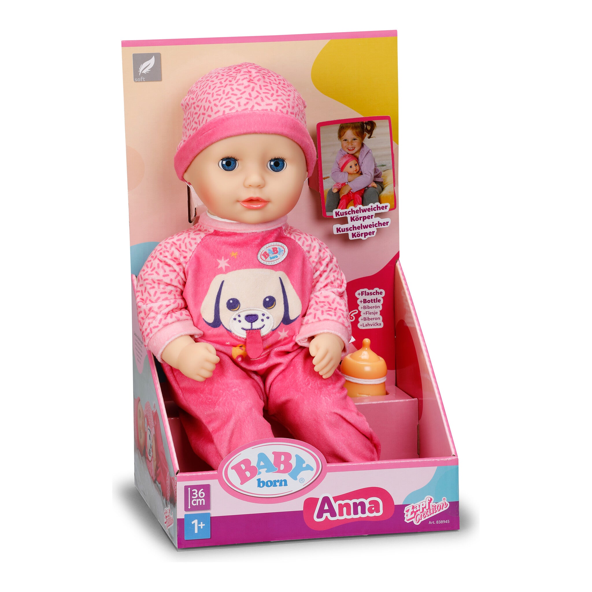 BABY born Anna Pink 36cm Doll with Bottle
