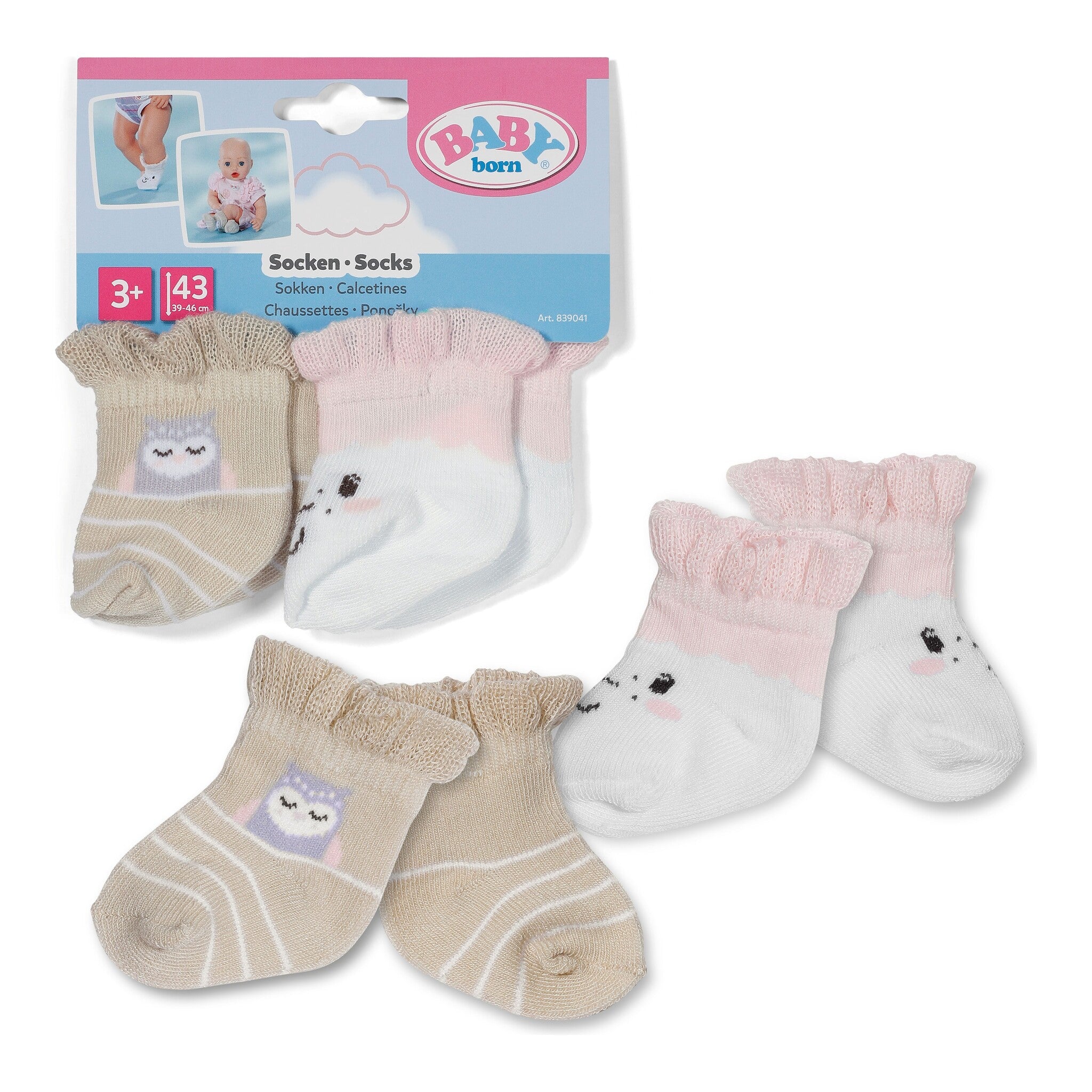 BABY born Sheep Socks 2 Pairs for 43cm Dolls
