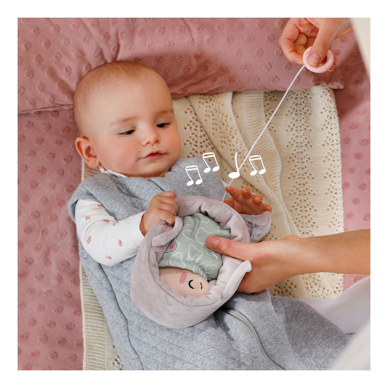BABY born for babies Musical Berta Plush Music Box in Basket