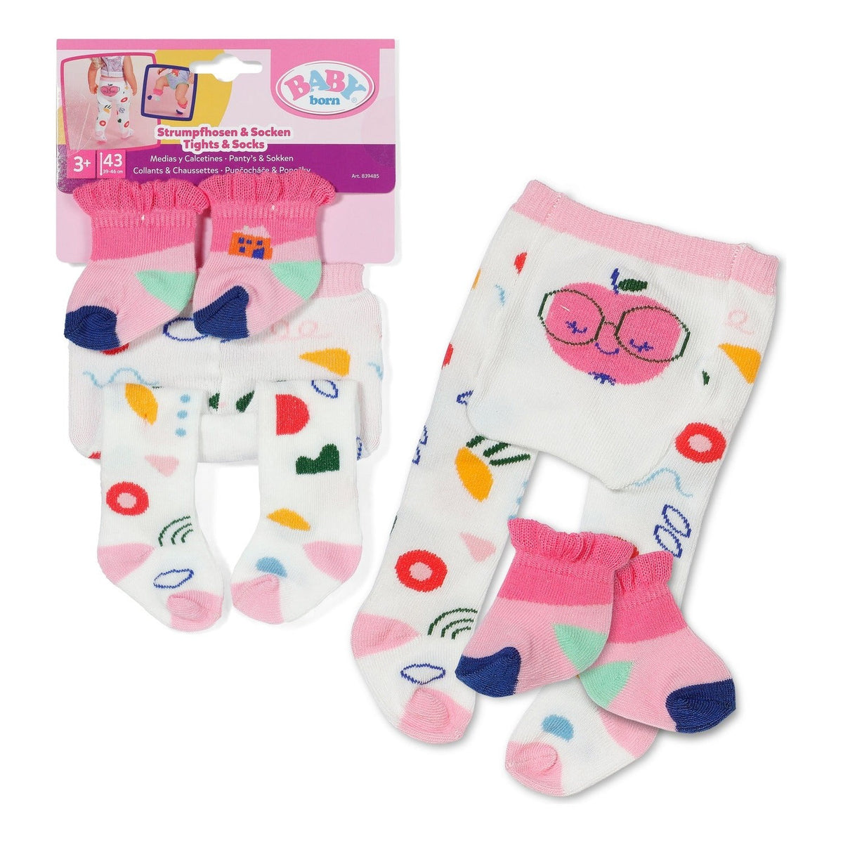 BABY born Tights & Socks for 43cm Dolls – 2 Assorted Styles
