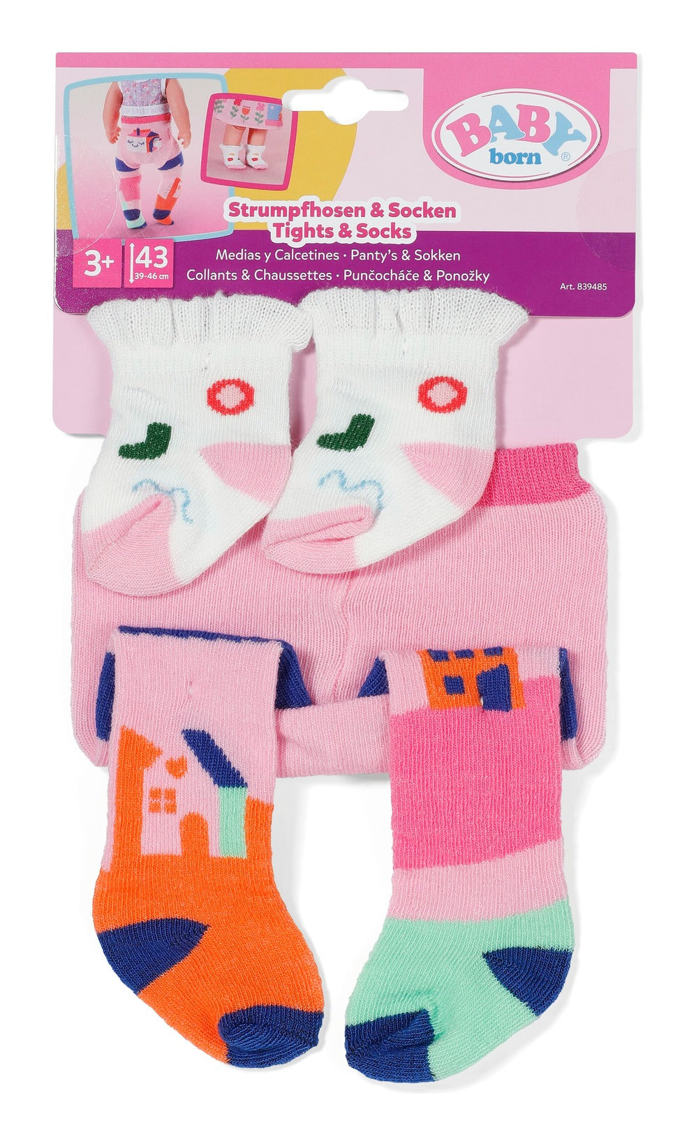 BABY born Tights & Socks for 43cm Dolls – 2 Assorted Styles