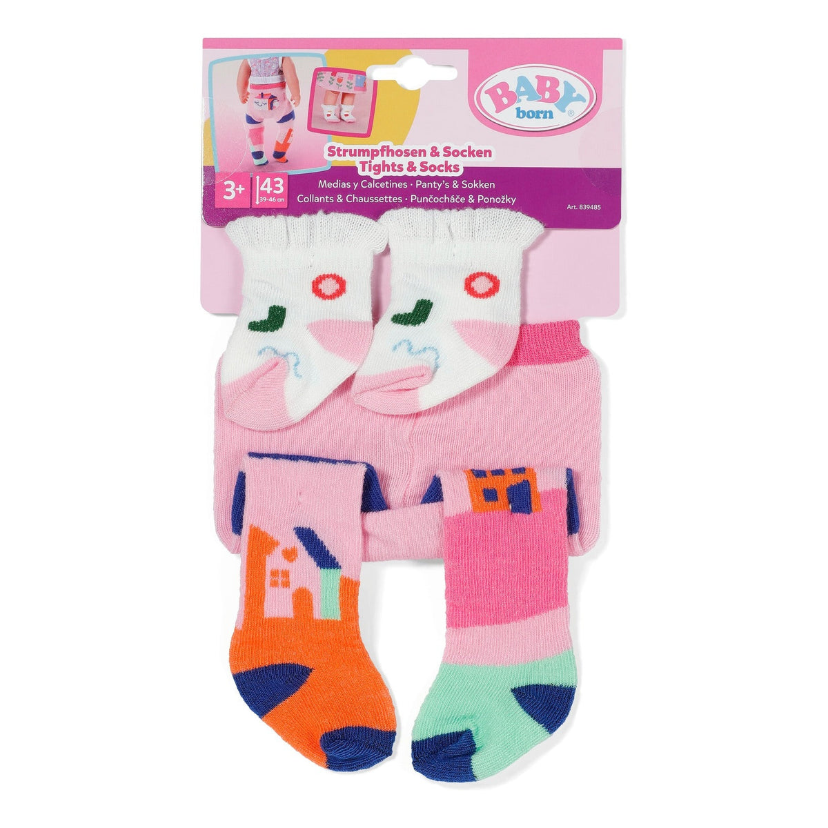 BABY born Tights & Socks for 43cm Dolls – 2 Assorted Styles