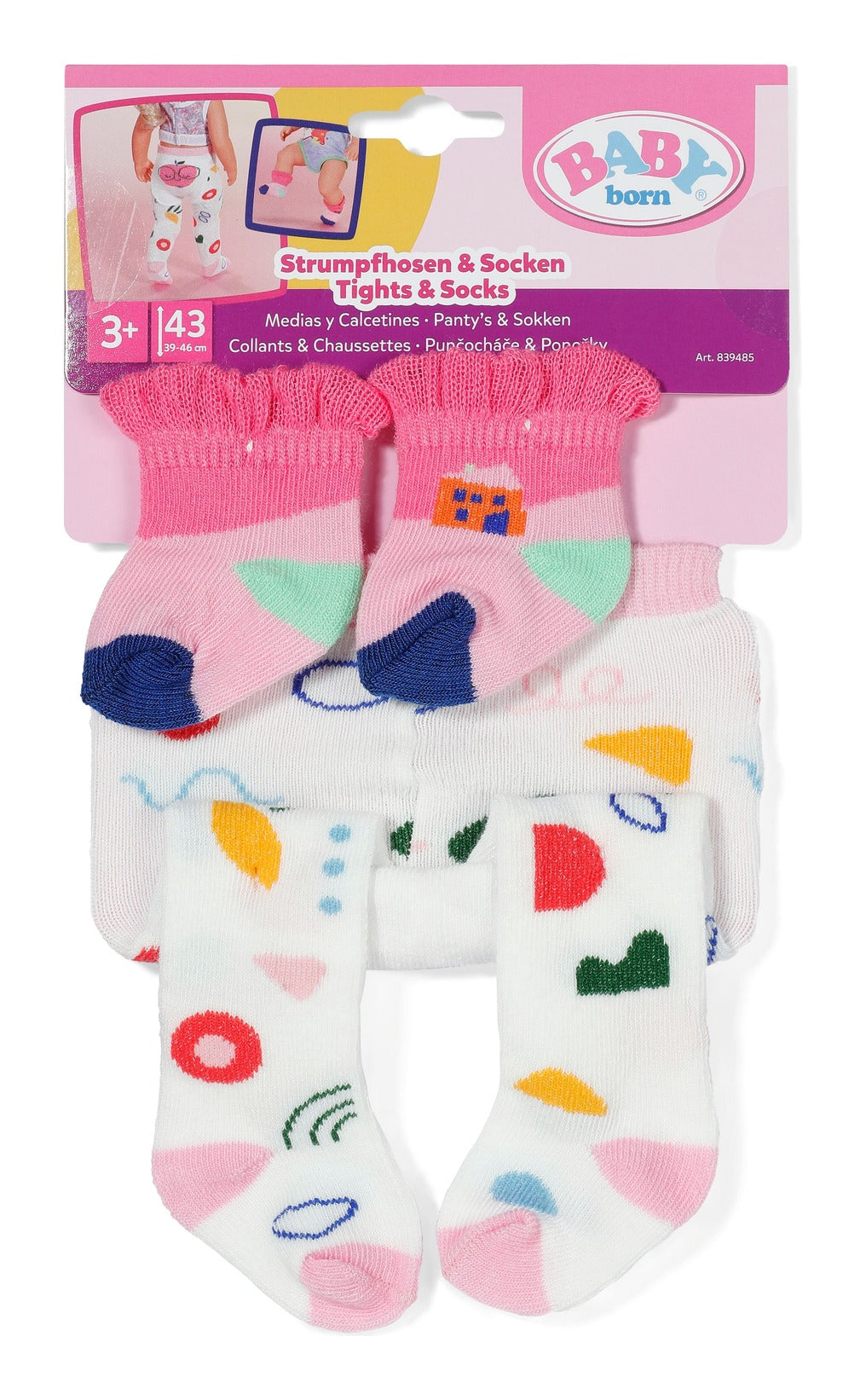 BABY born Tights & Socks for 43cm Dolls – 2 Assorted Styles