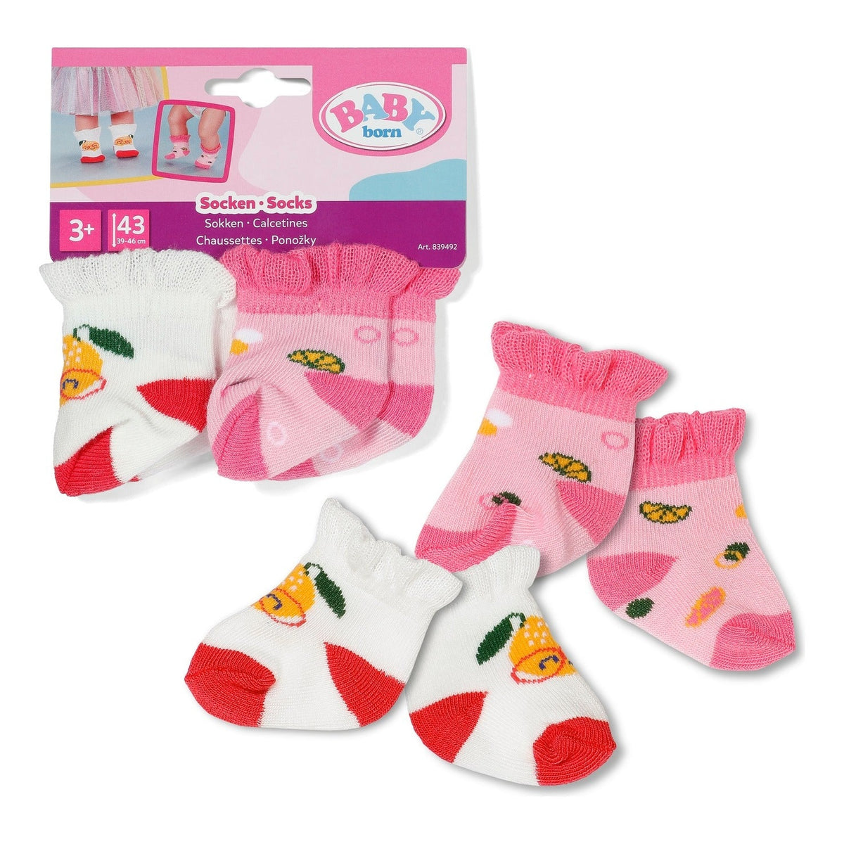 BABY born Socks 2-Pack for 43cm Dolls – Assorted