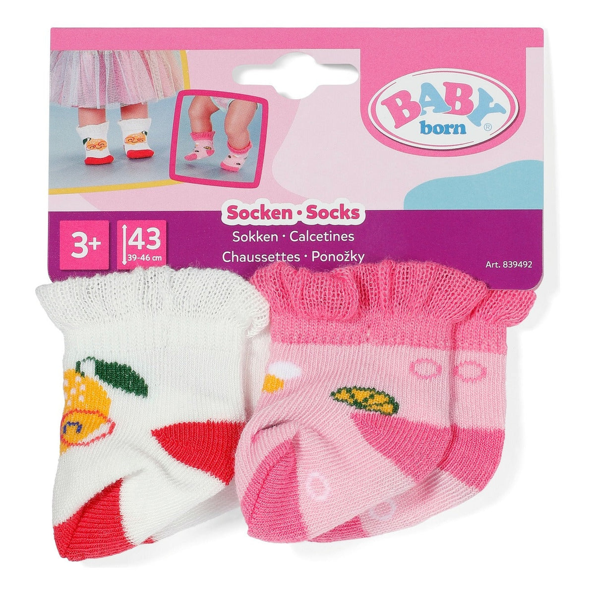 BABY born Socks 2-Pack for 43cm Dolls – Assorted