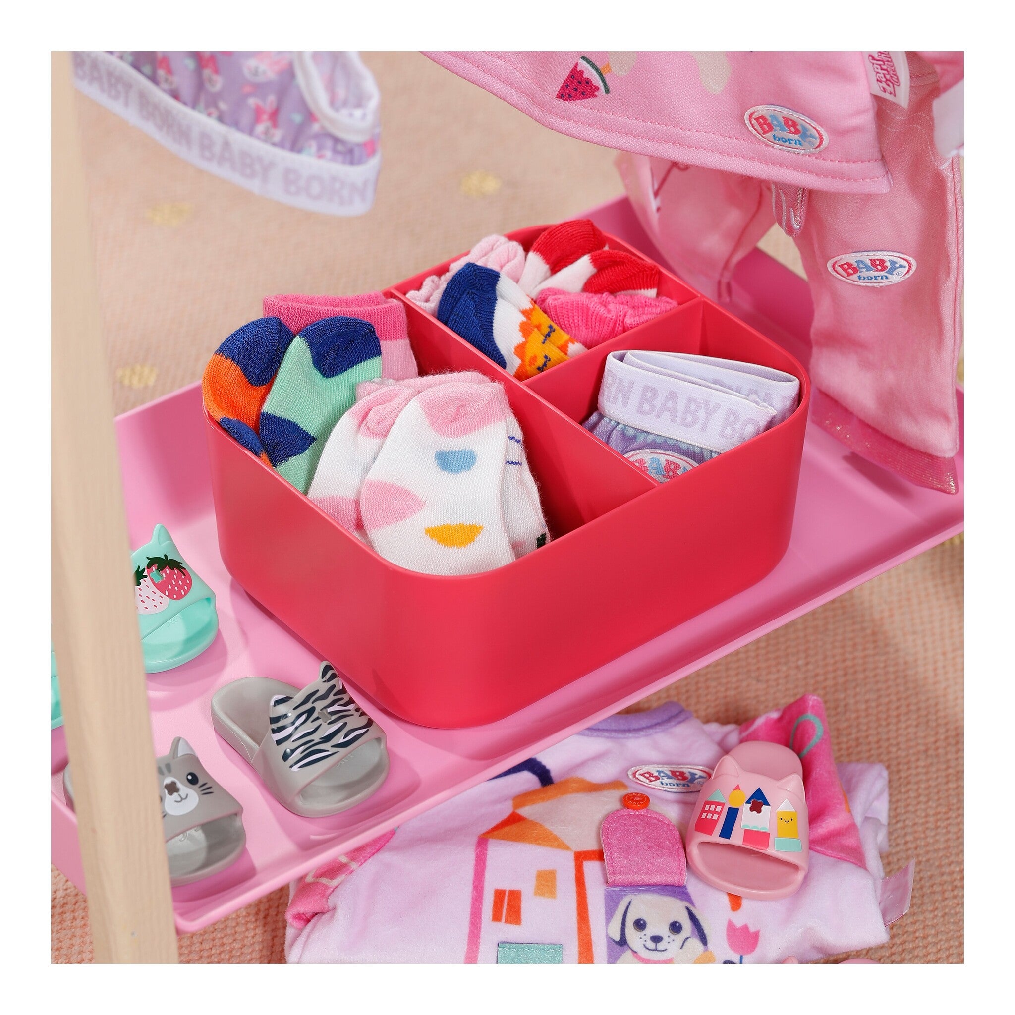 BABY born Clothes Rail with Mirror and Storage