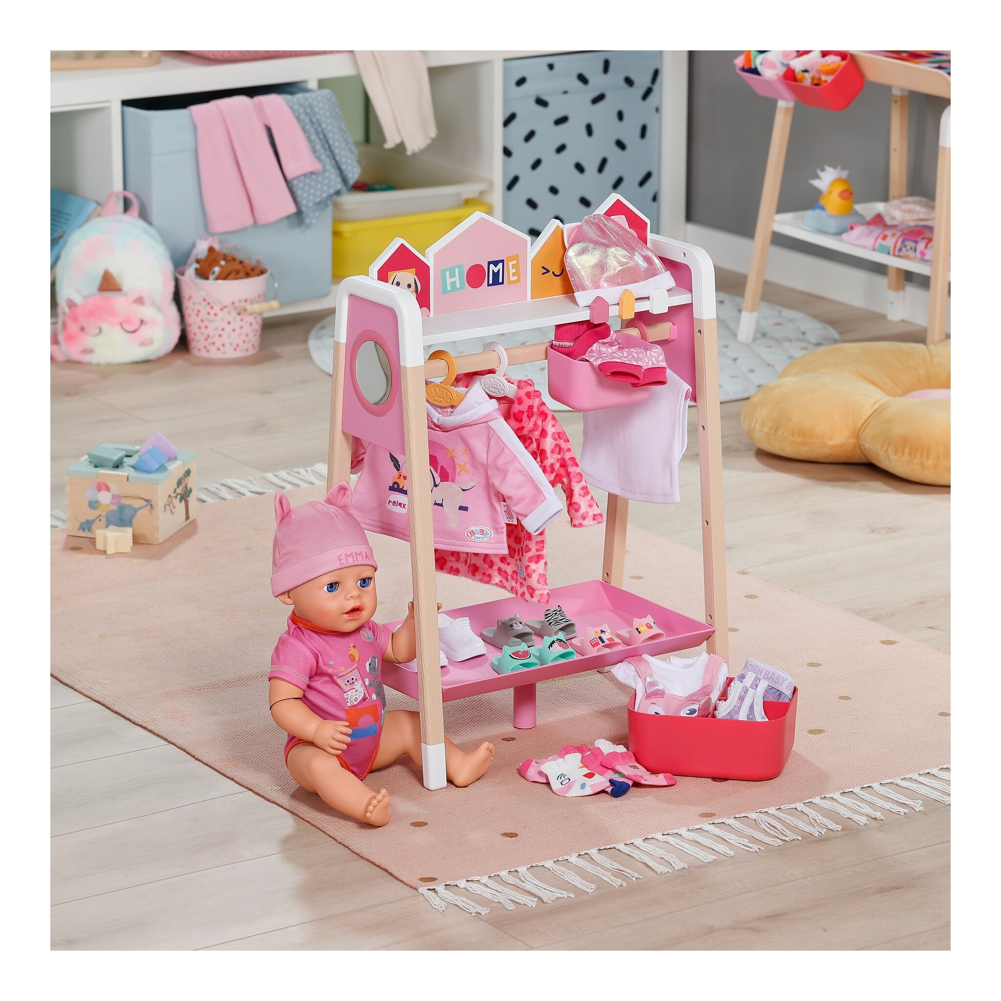 BABY born Clothes Rail with Mirror and Storage