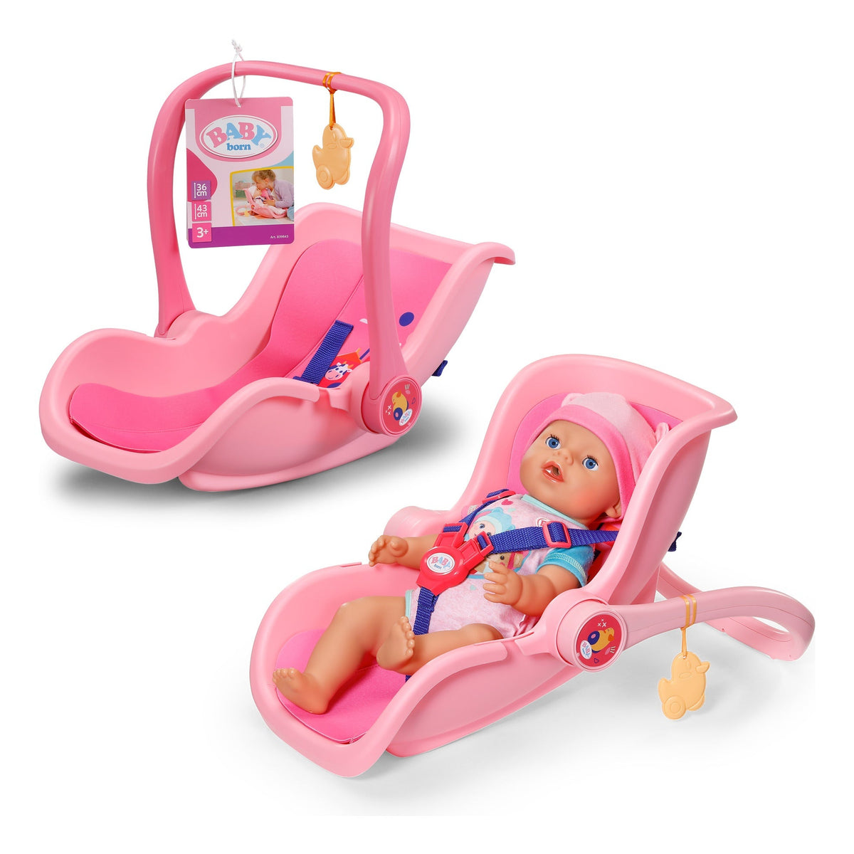 BABY born Comfort Seat Pink Doll Carrier and Rocking Seat