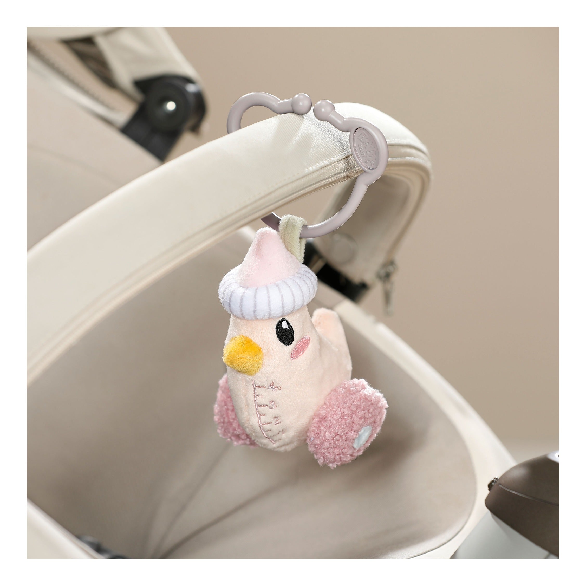 BABY born for babies Plush Bottle with Clip and Rattle