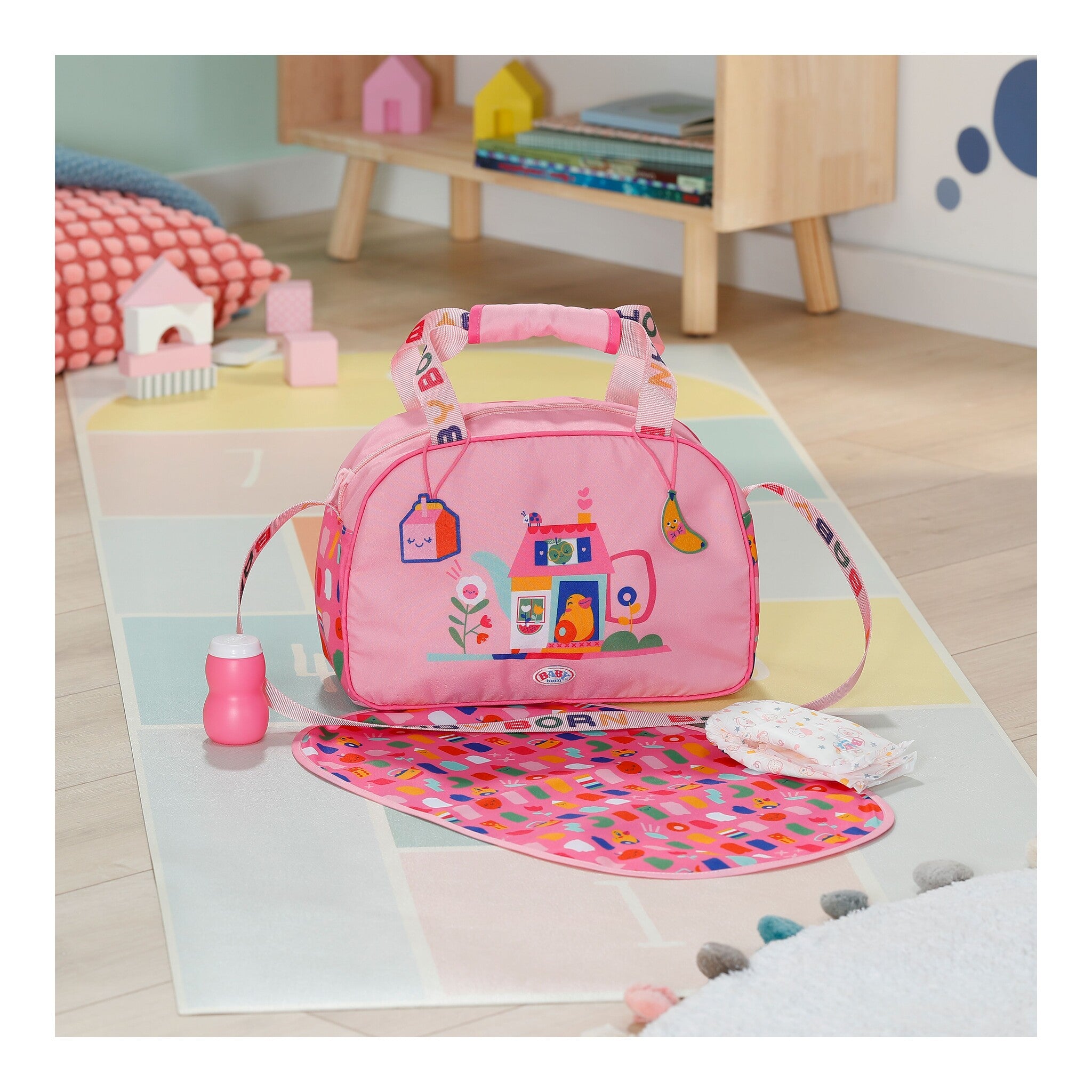 BABY born Changing Bag with Changing Mat, Nappy & Bottle