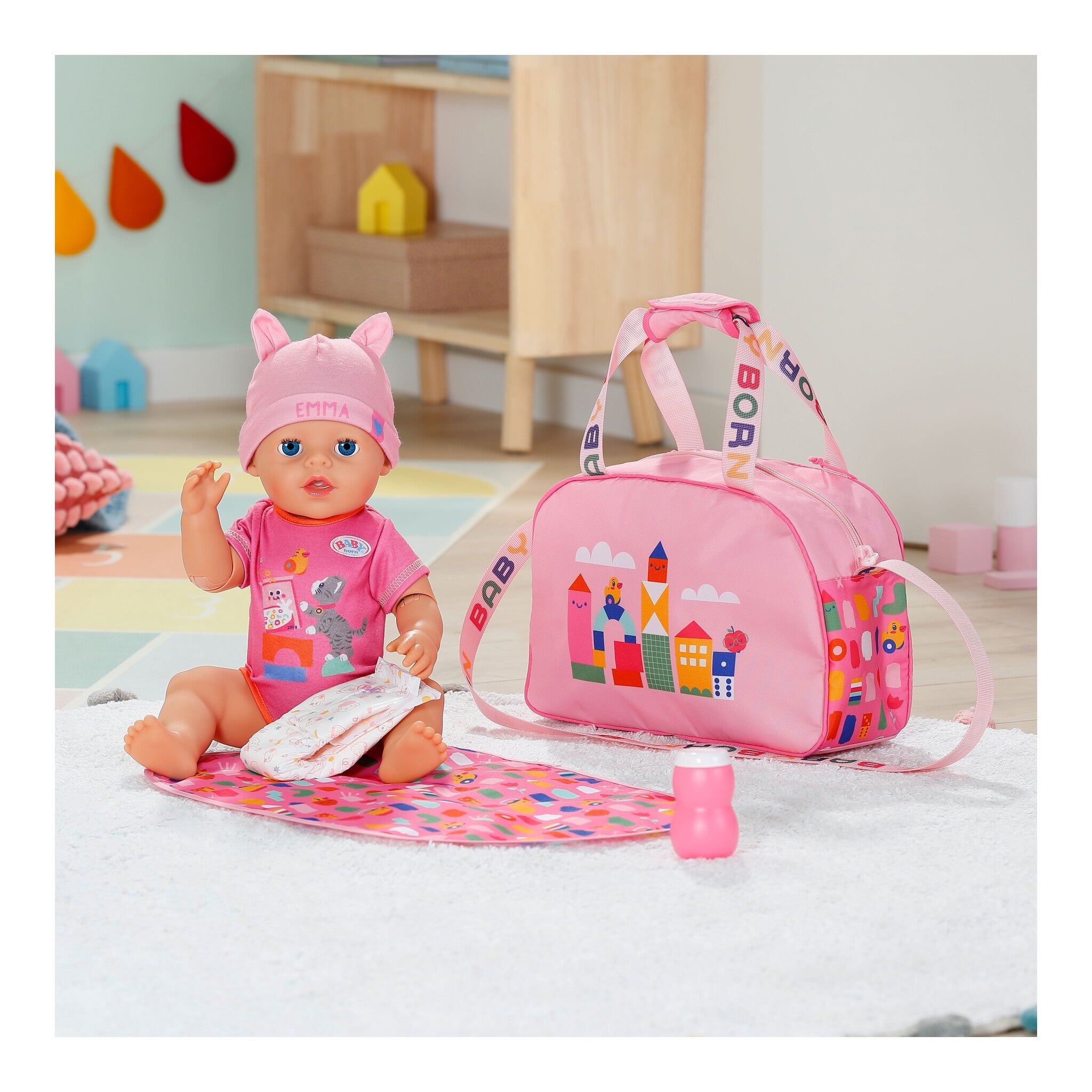 BABY born Changing Bag with Changing Mat, Nappy & Bottle
