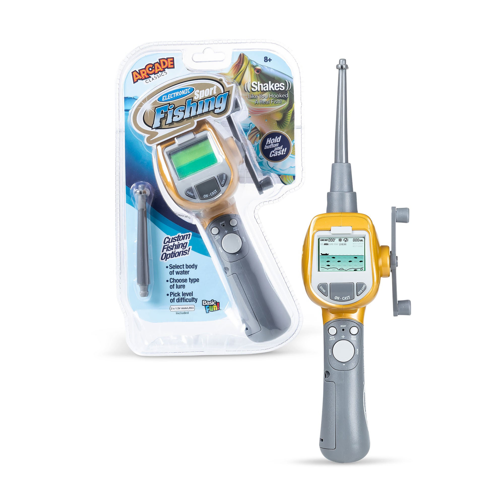 Basic Fun Arcade Classics Sport Fishing Handheld Electronic Game