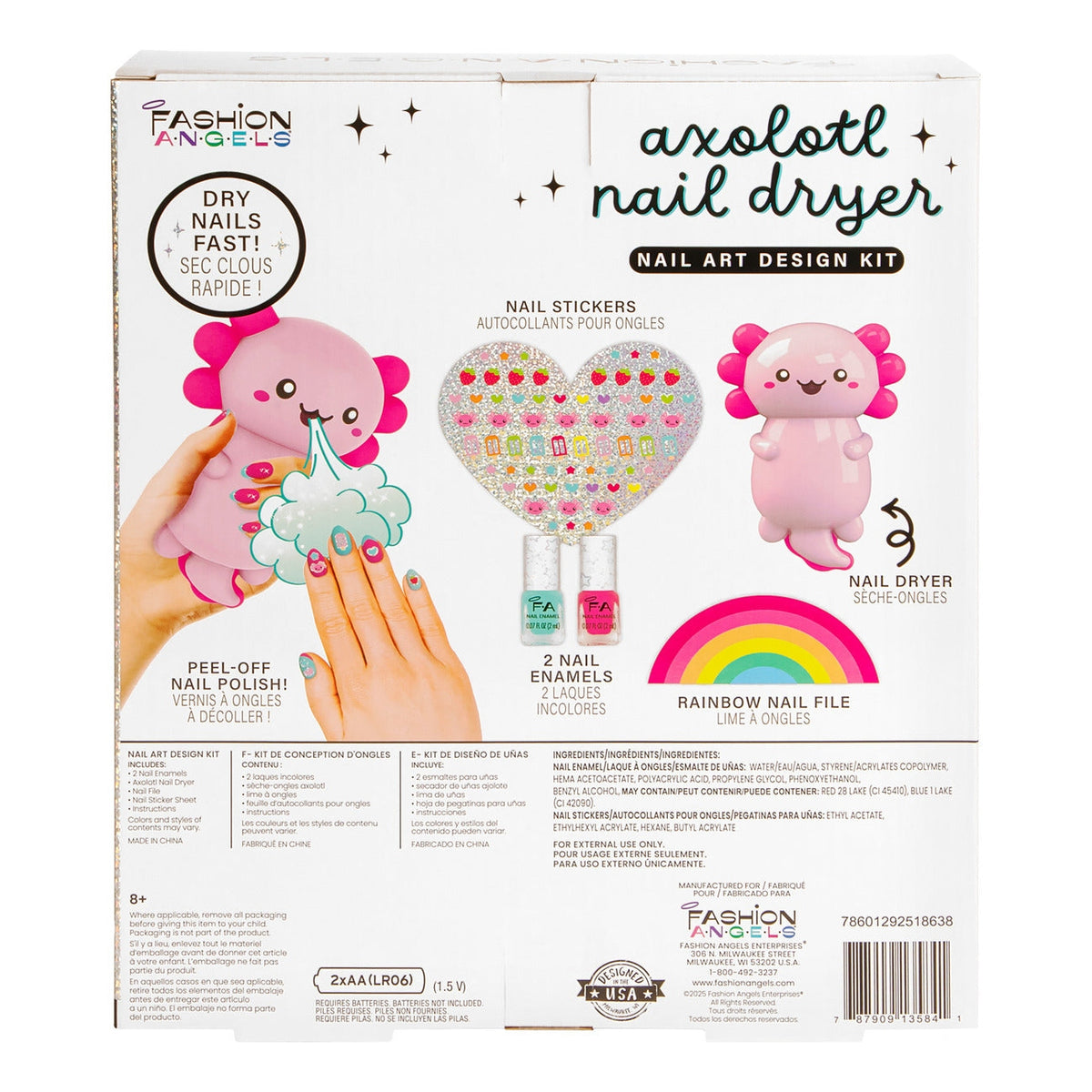 Fashion Angels Axolotl Nail Dryer Nail Art Design Kit