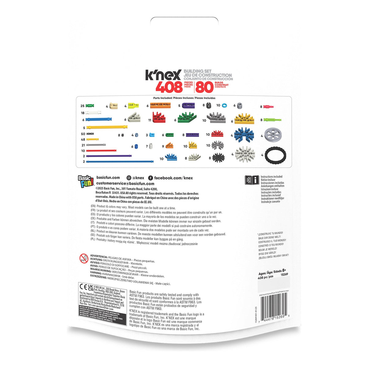 K'NEX 408-Piece 80 Model Deluxe Building Set with Bag