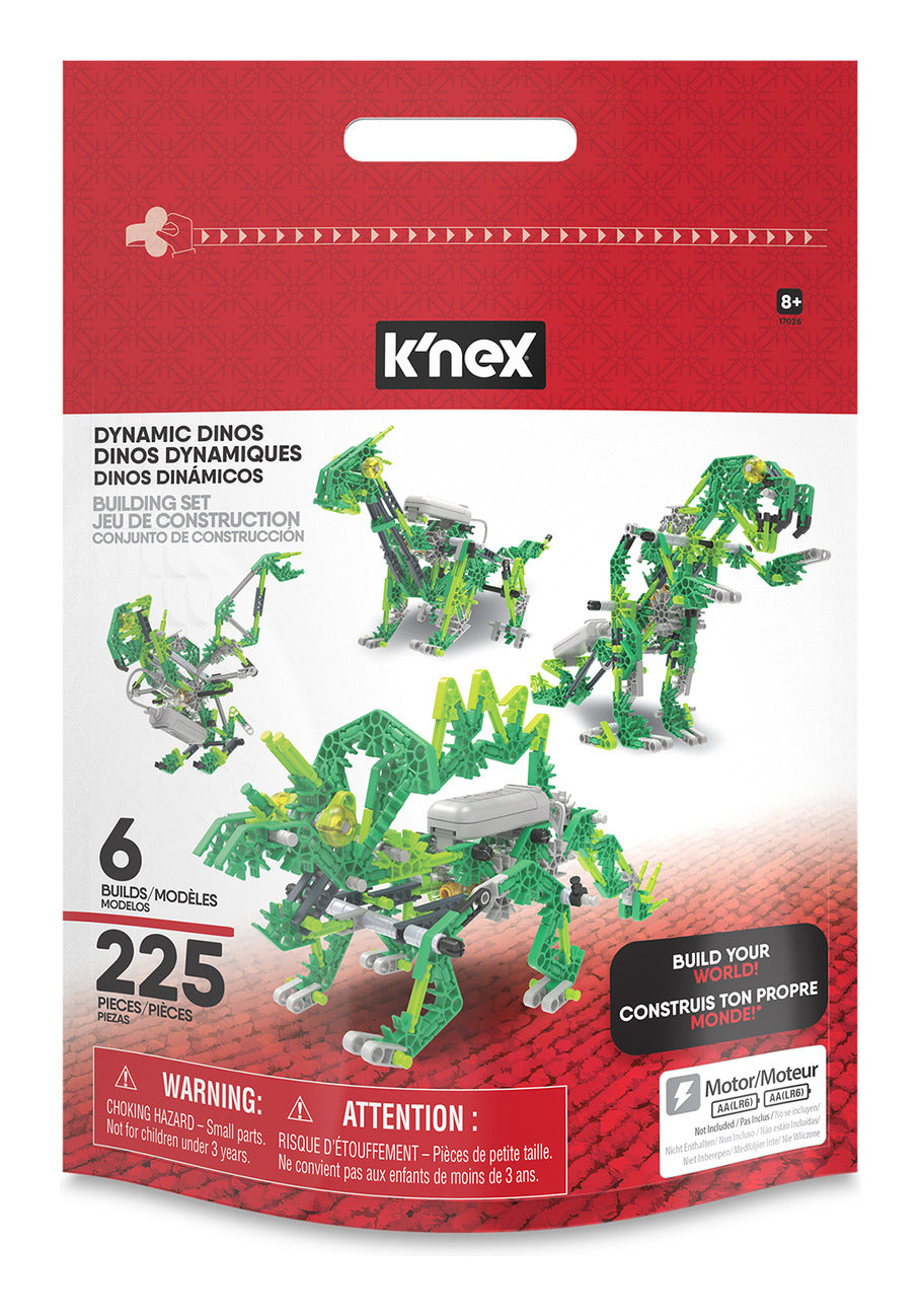 K'NEX Dynamic Dinos 225-Piece 6-in-1 Motorised Building Set
