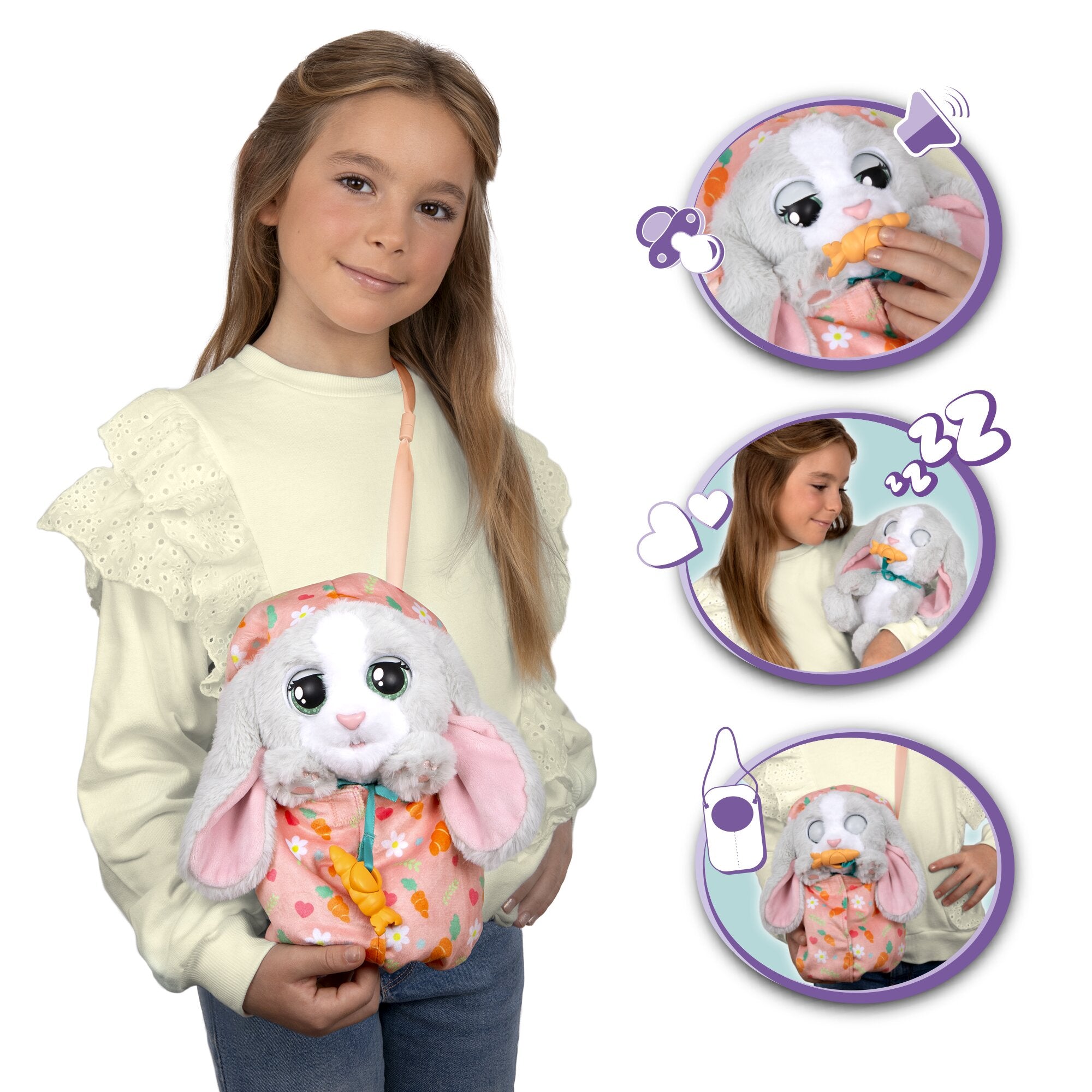 Baby Paws Interactive Bunny Plush with Carrier Bag