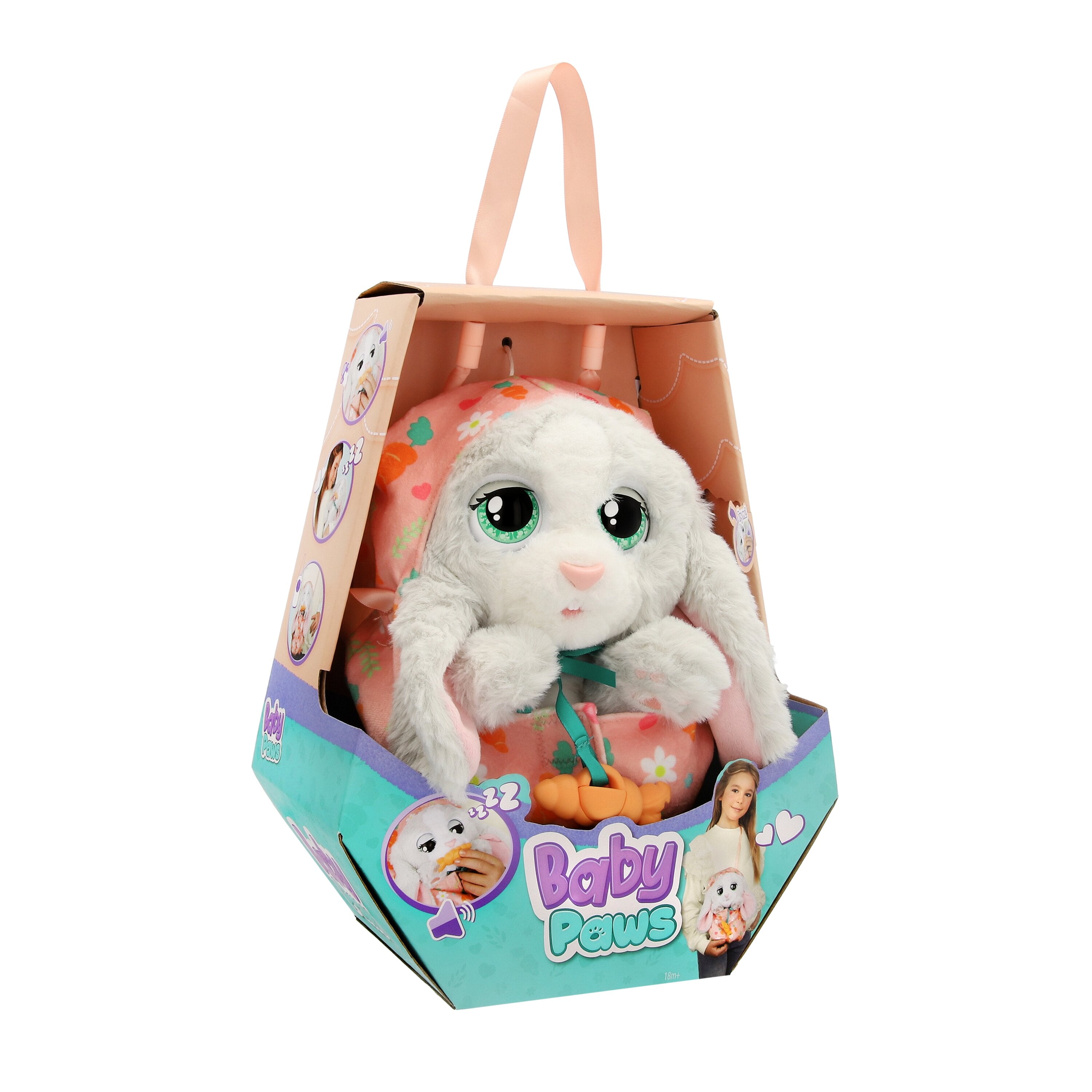Baby Paws Interactive Bunny Plush with Carrier Bag