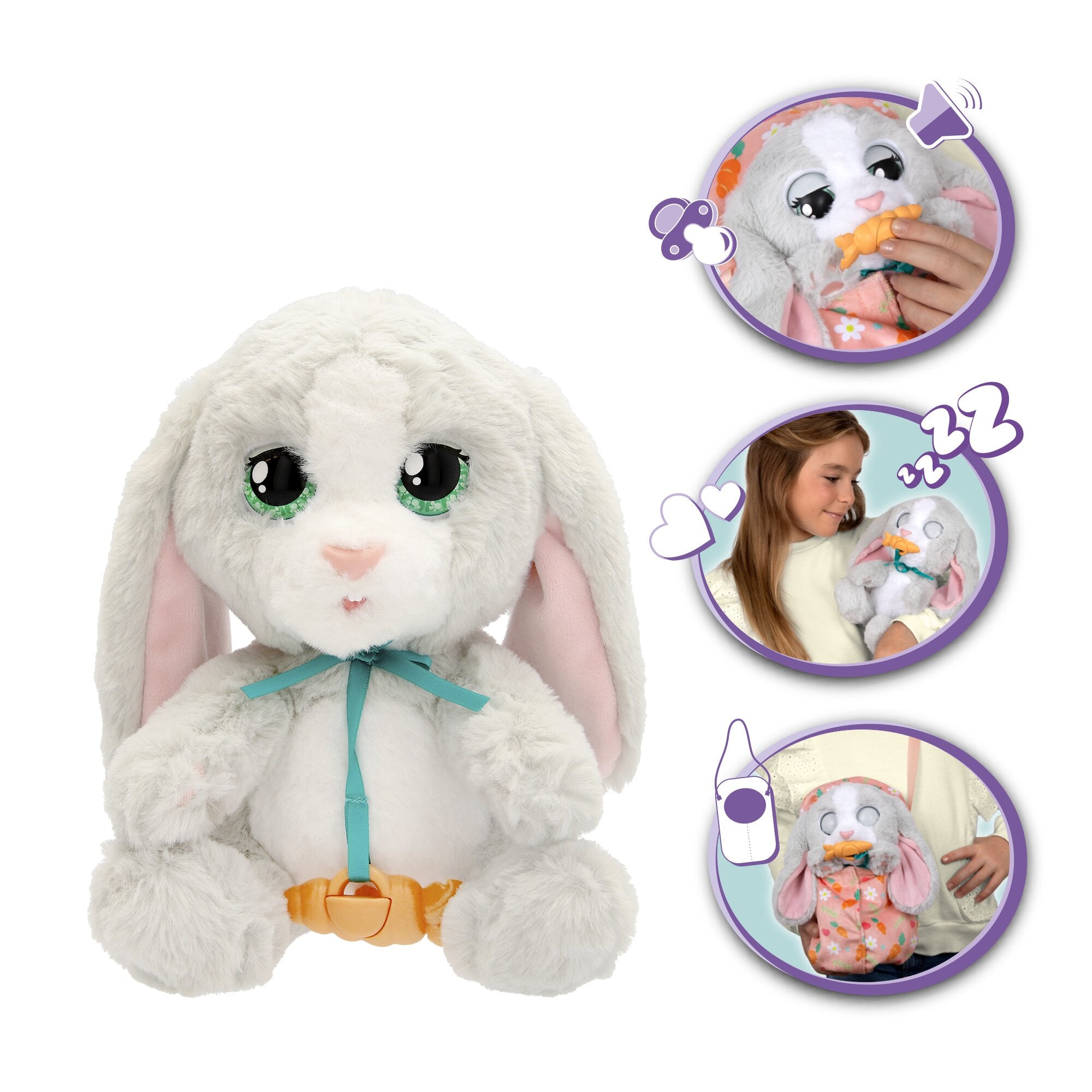 Baby Paws Interactive Bunny Plush with Carrier Bag