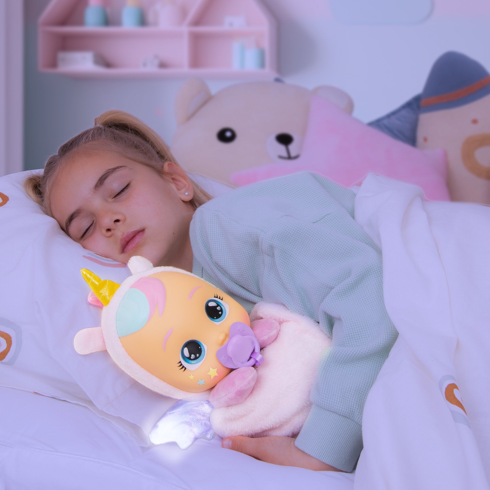 Cry Babies Goodnight Friends Luna & Poppy 2-in-1 Interactive Plush Doll