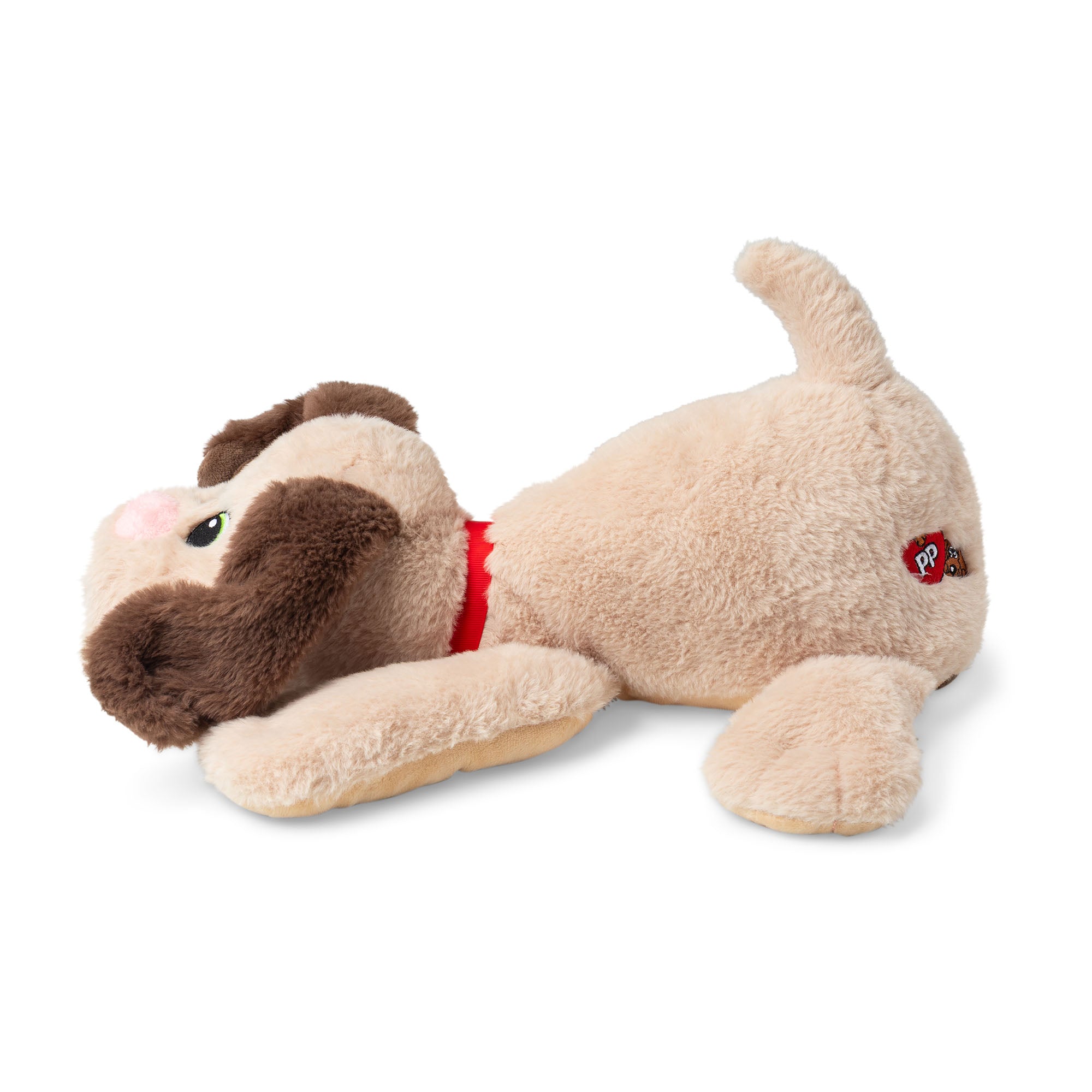 Pound Puppies Weighted Snuggles Tan Plush with Brown Ears