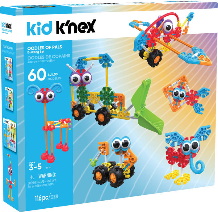 Kid K'NEX Oodles of Pals 60 Model Building Set – 116 Pieces