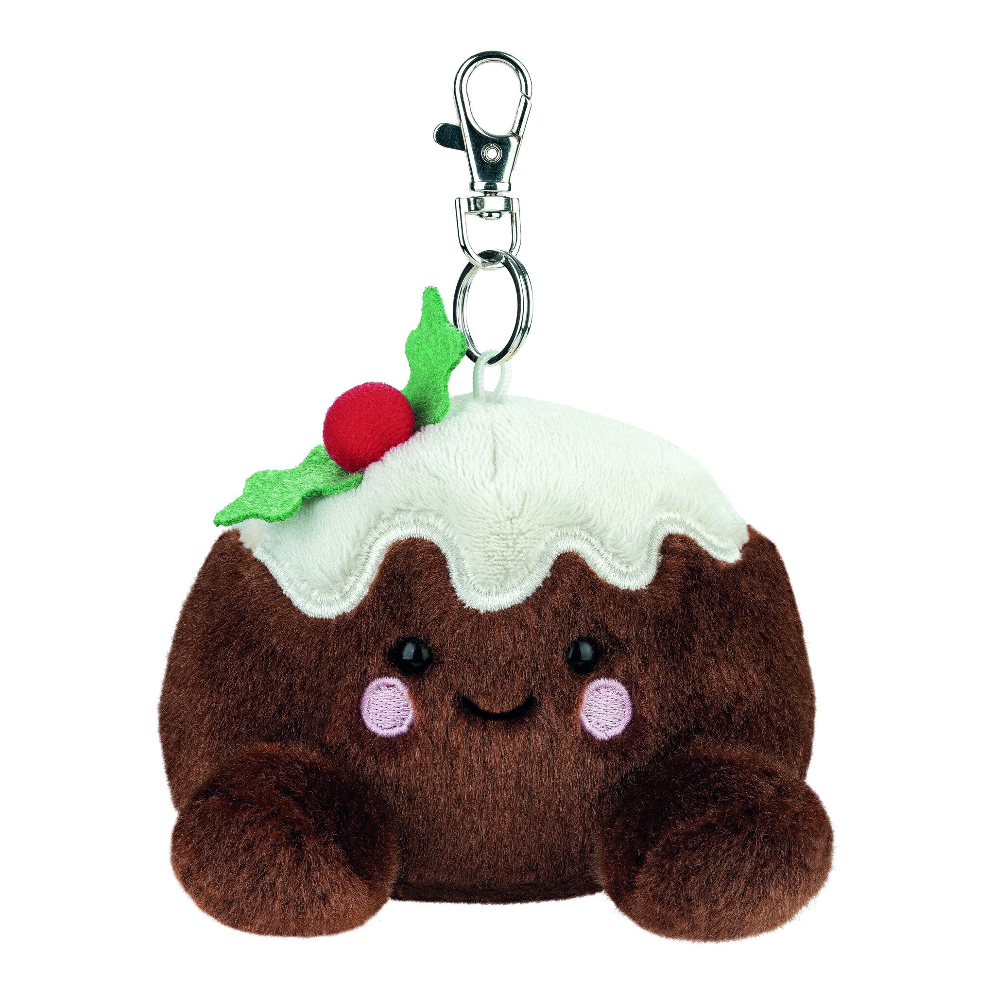 Palm Pals Carol Christmas Pudding Clip-On Keyring 10cm
