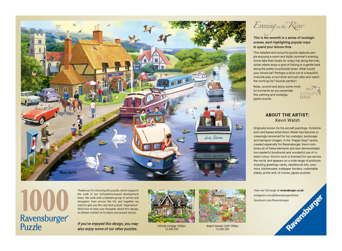 Ravensburger Leisure Days No. 7 Evening on the River 1000 Piece Jigsaw Puzzle