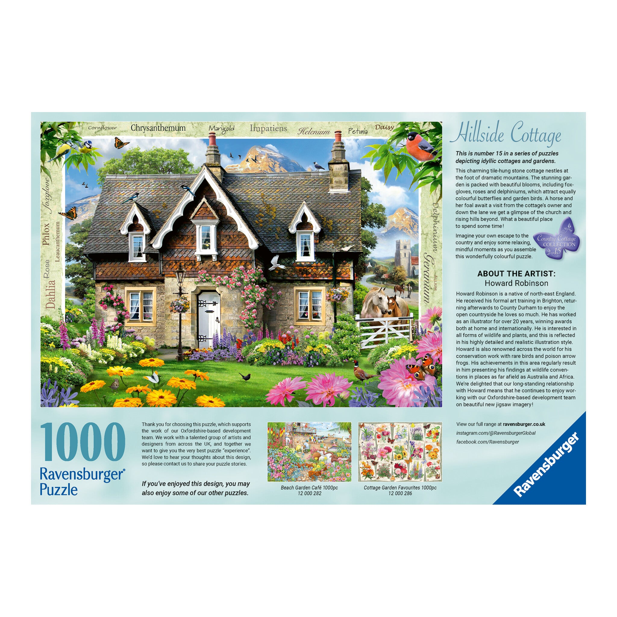 Ravensburger Country Cottage No. 15 Hillside Cottage 1000 Piece Jigsaw Puzzle