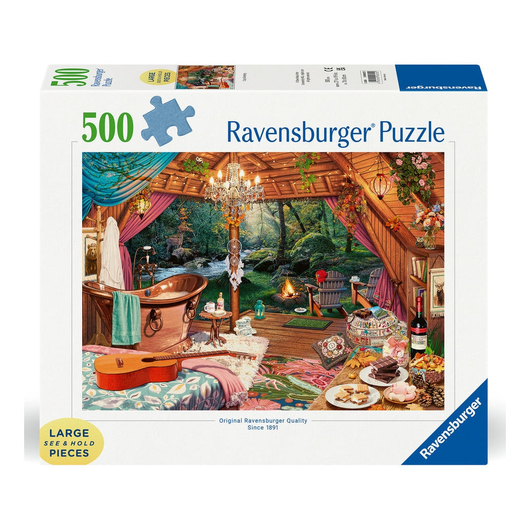 Ravensburger Cosy Glamping 500 Piece Jigsaw Puzzle Large Format