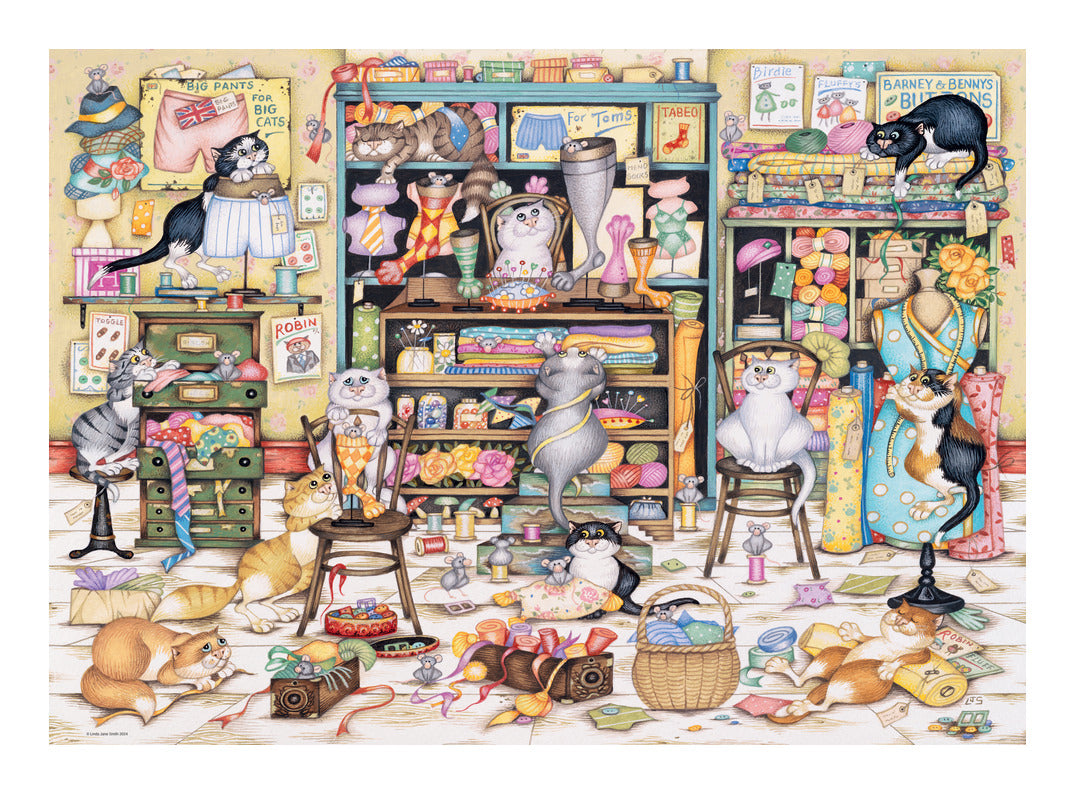 Ravensburger Crazy Cats Mrs Hardwick's Haberdashery 1000 Piece Jigsaw Puzzle