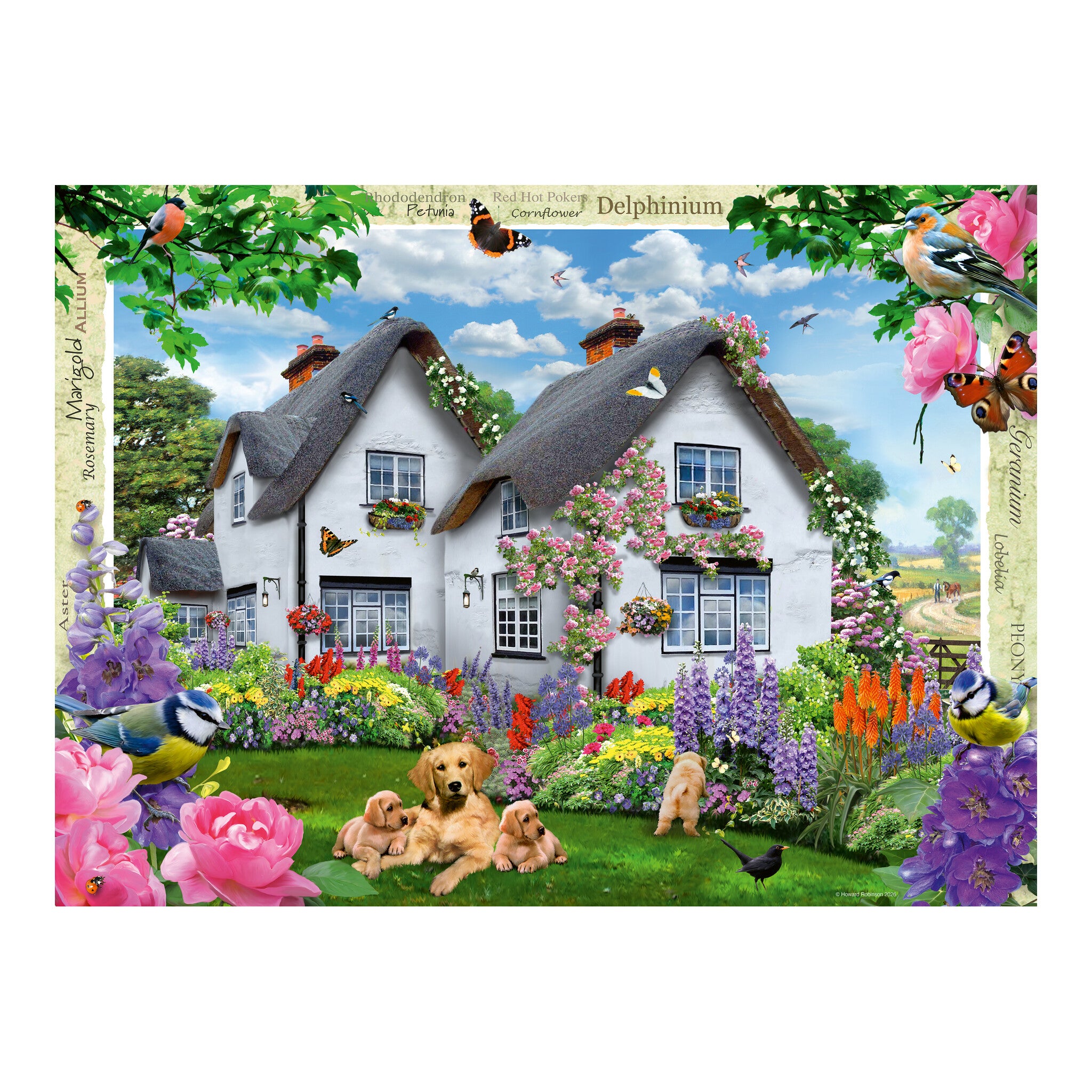 Ravensburger Happy Days No.10 Country Gardens 4 x 500 Piece Jigsaw Puzzle