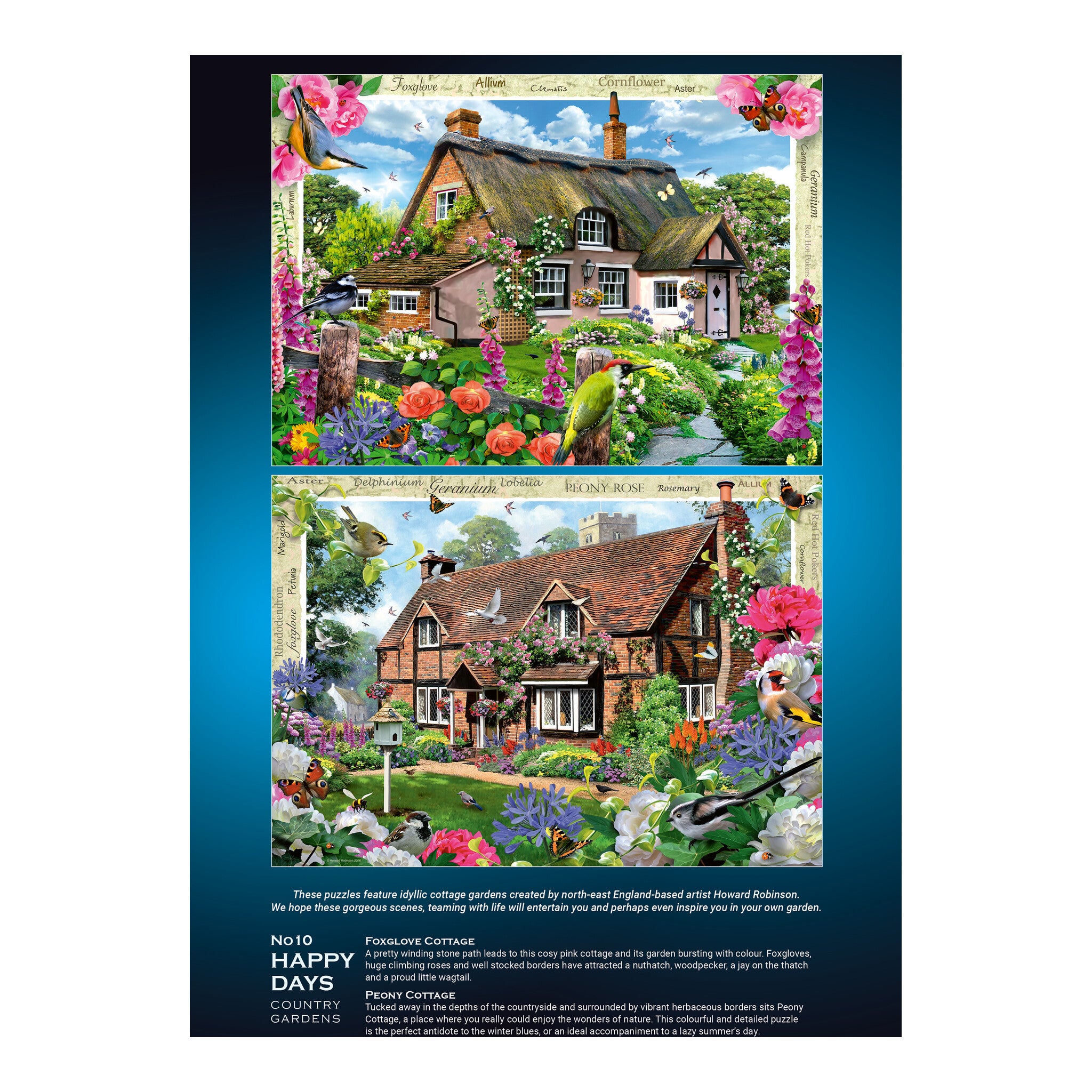 Ravensburger Happy Days No.10 Country Gardens 4 x 500 Piece Jigsaw Puzzle