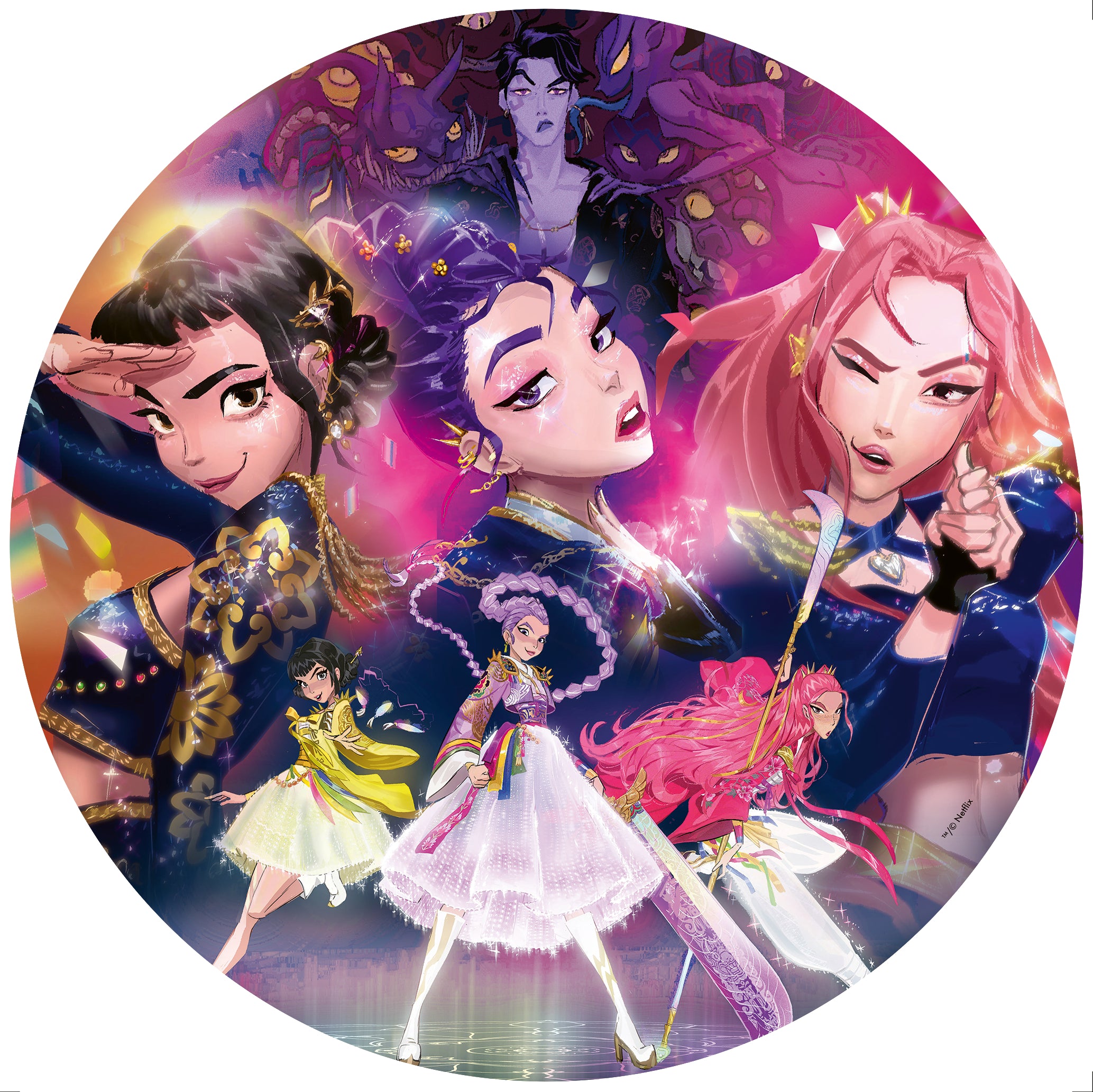 Ravensburger KPop Demon Hunters For the Fans! 500-Piece Round Jigsaw Puzzle