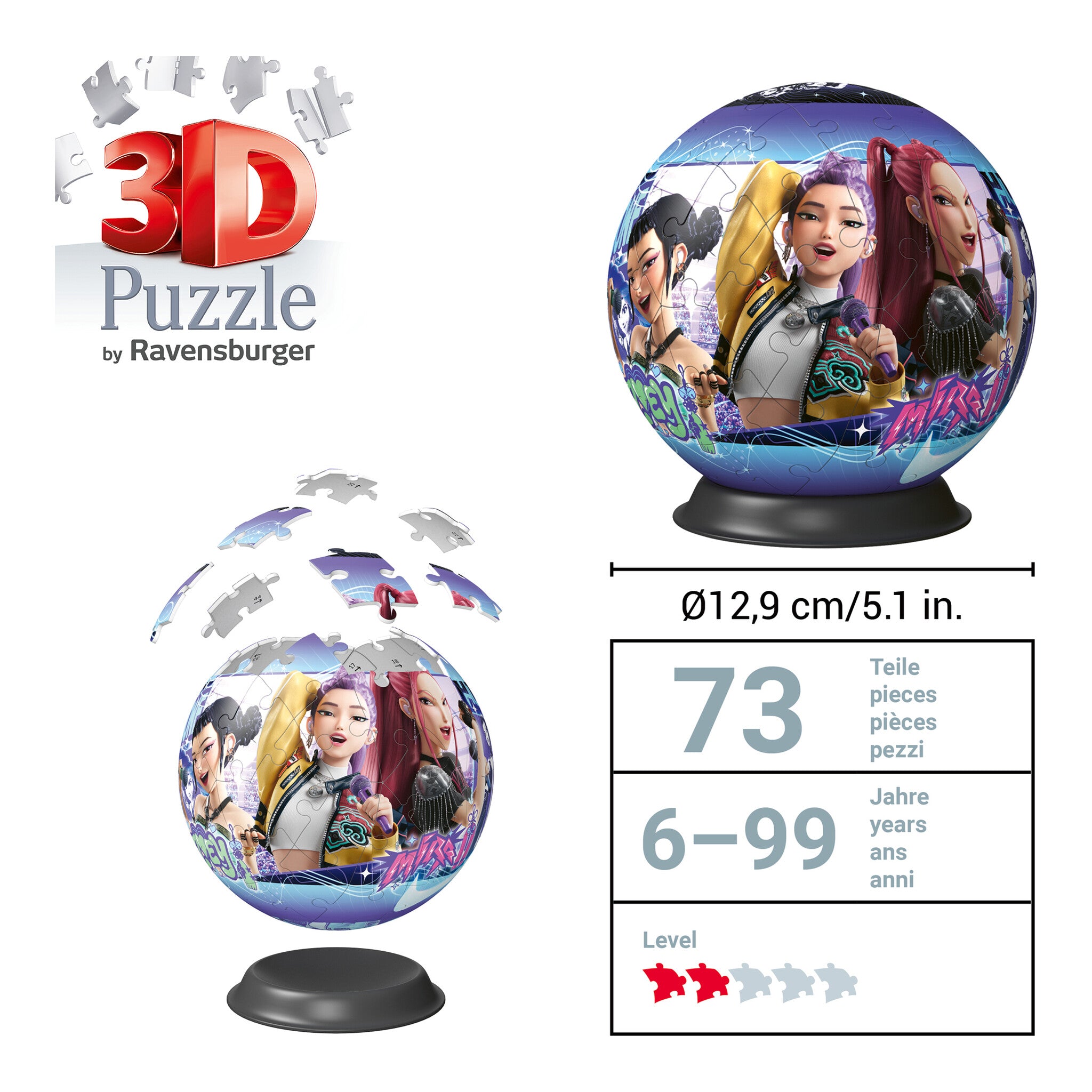 Ravensburger K-Pop Demon Hunters 72-Piece 3D Puzzle Ball