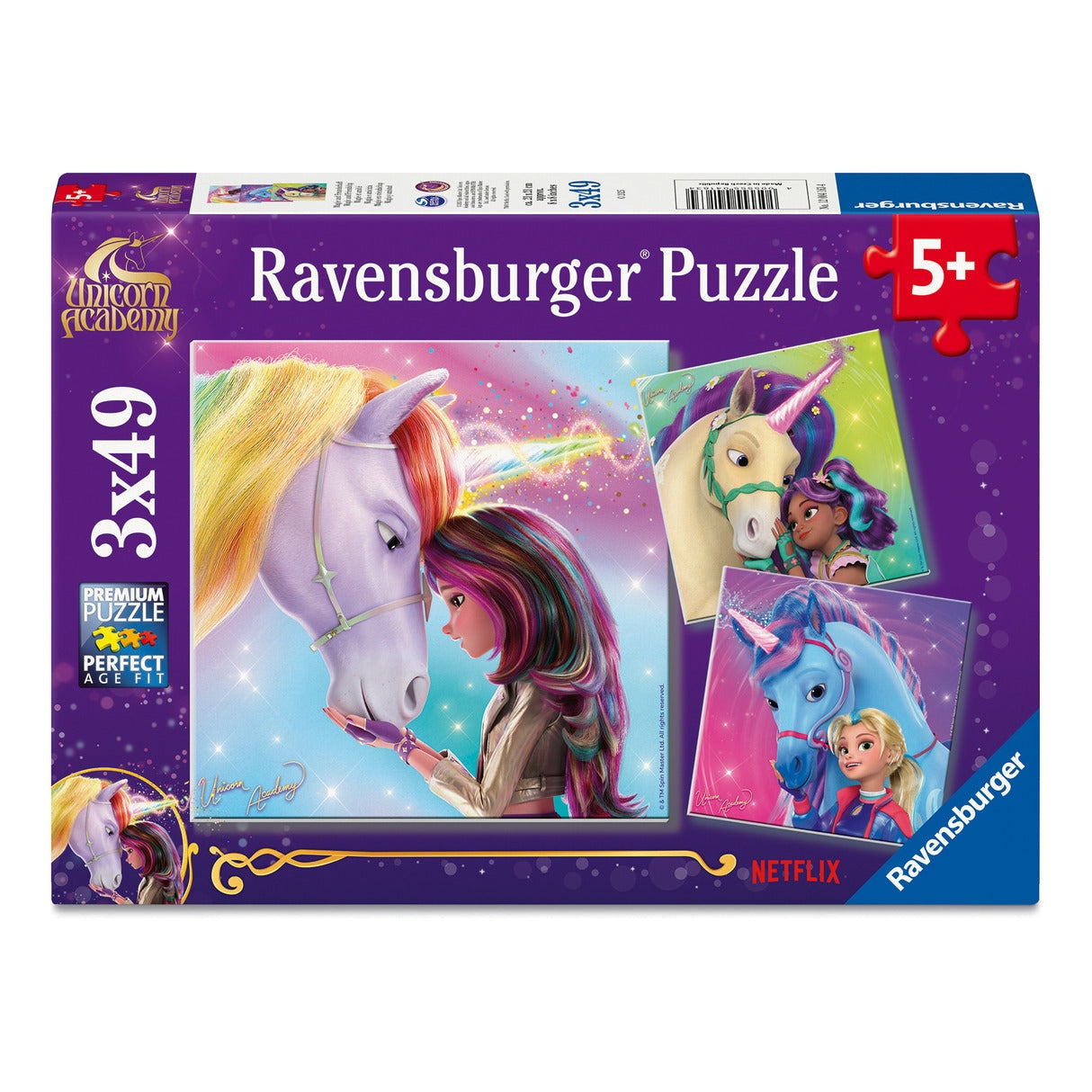 Ravensburger Unicorn Academy 3x49 Piece Jigsaw Puzzle