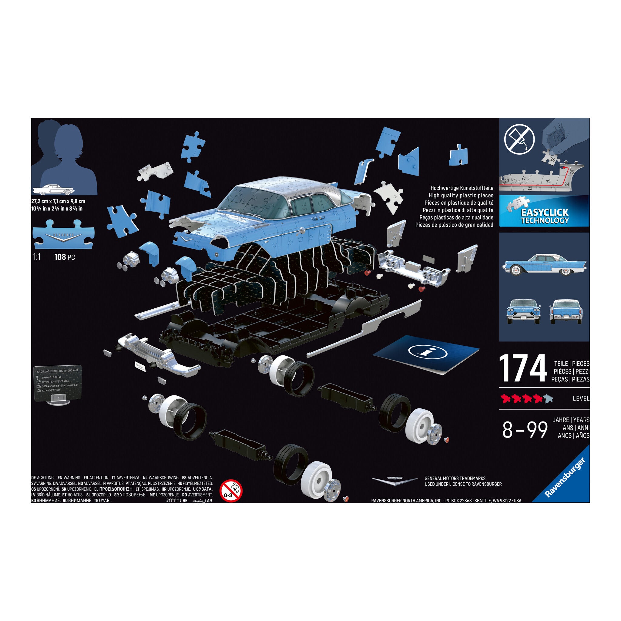 Ravensburger Iconics Cadillac Eldorado Brougham 3D Puzzle 174 Pieces
