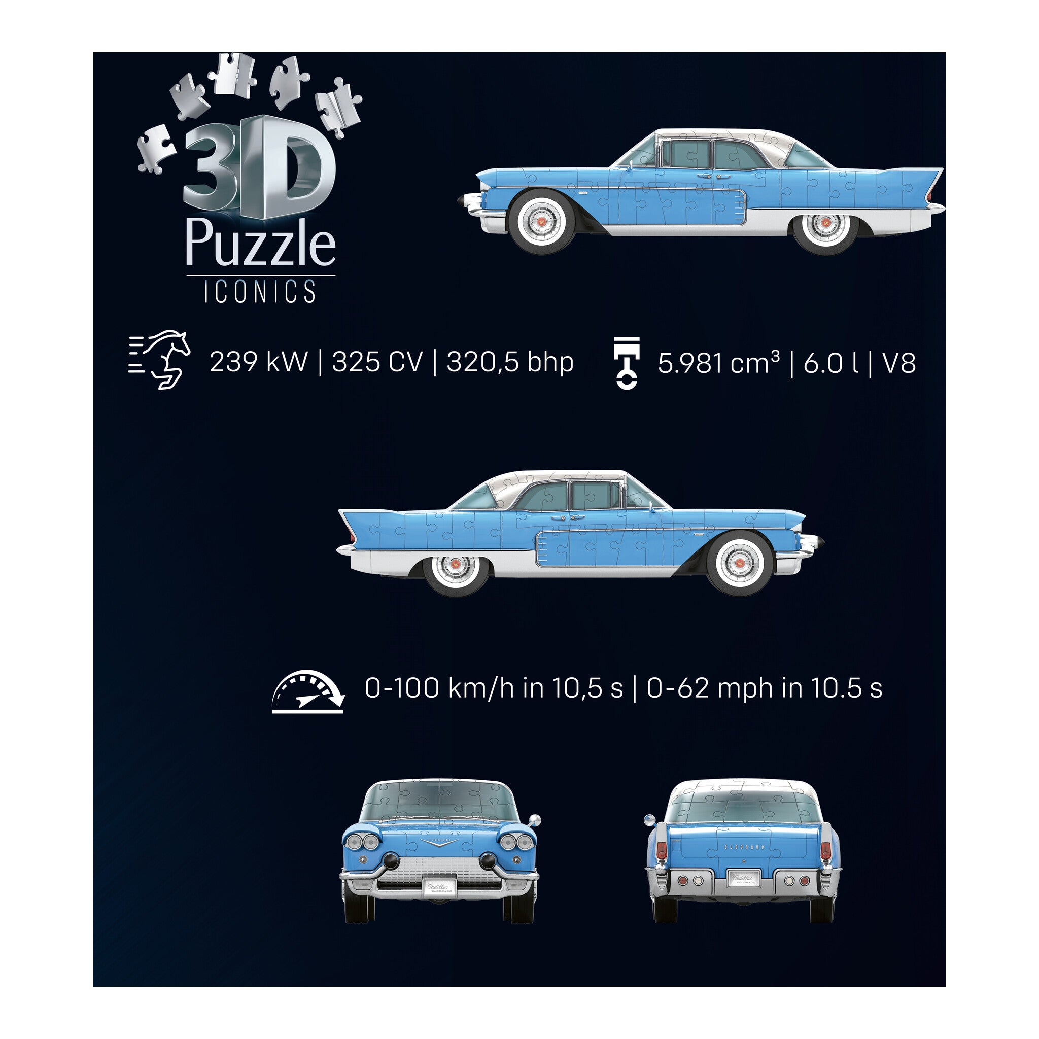 Ravensburger Iconics Cadillac Eldorado Brougham 3D Puzzle 174 Pieces