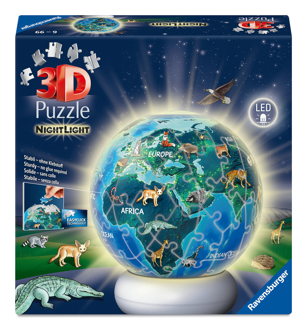 Ravensburger Earth at Night 3D Puzzle Night Light – 72 Pieces