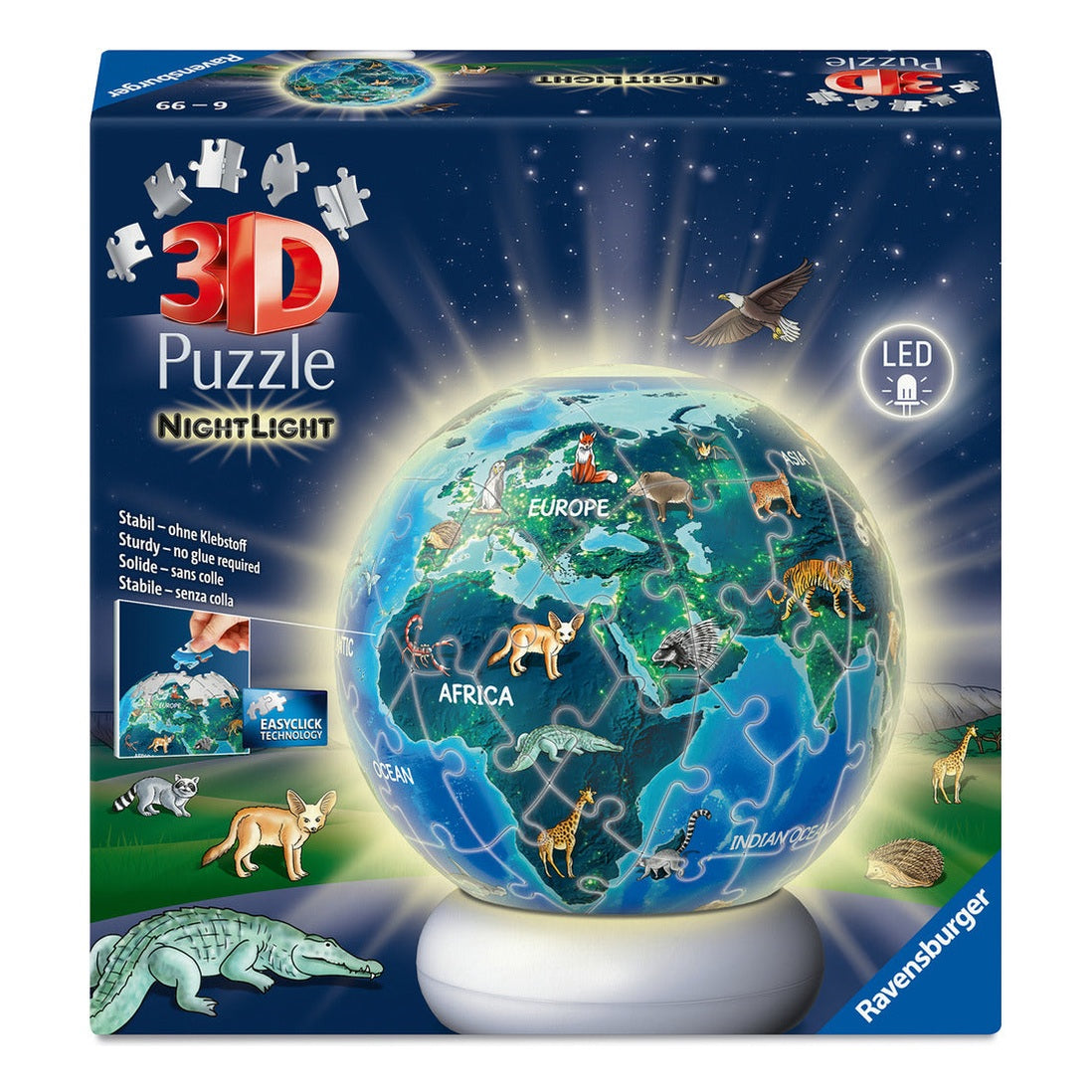 Ravensburger Earth at Night 3D Puzzle Night Light – 72 Pieces