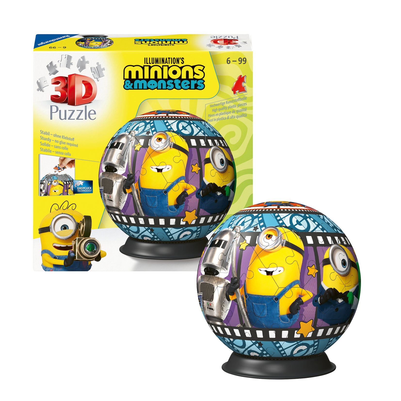 Ravensburger Minions 3 3D Puzzle Ball 72 Pieces