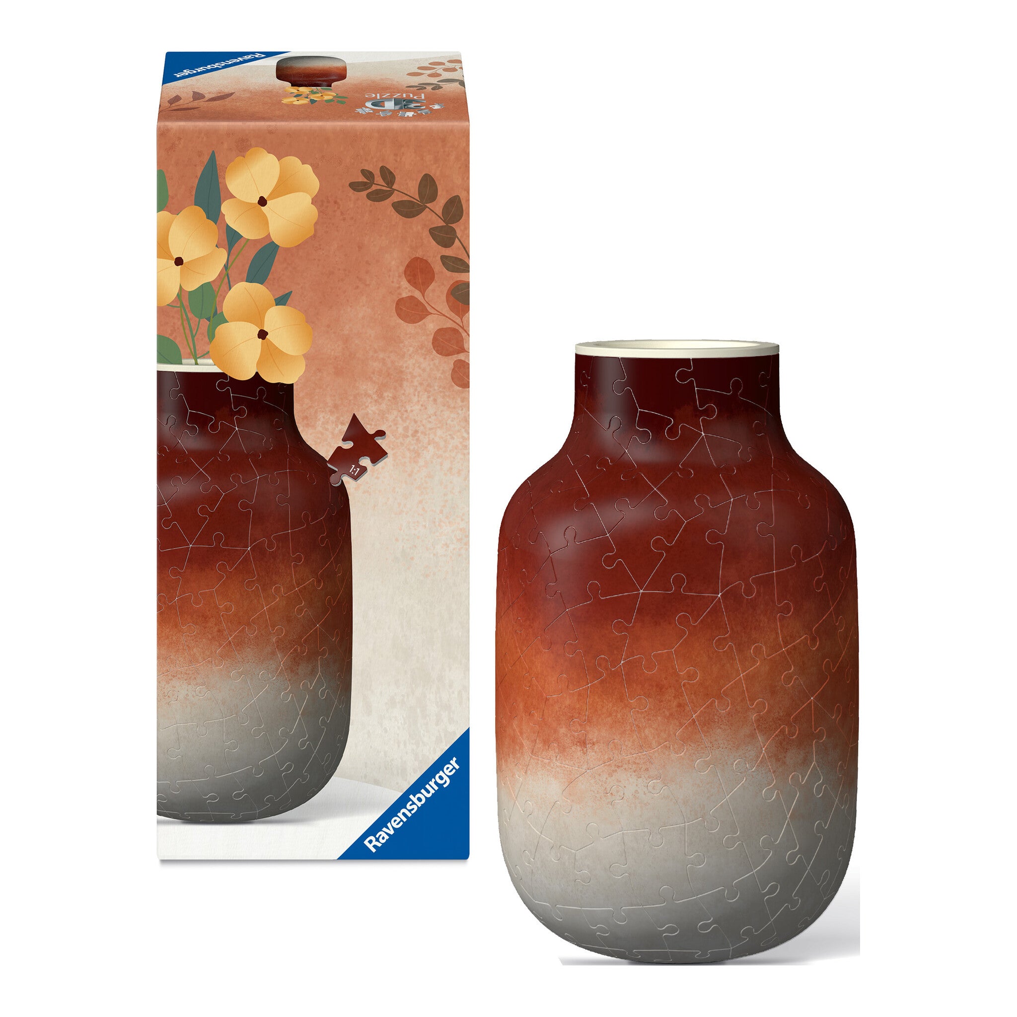 Ravensburger 3D Puzzle Vase Gradient Brick-Red, 162 Pieces