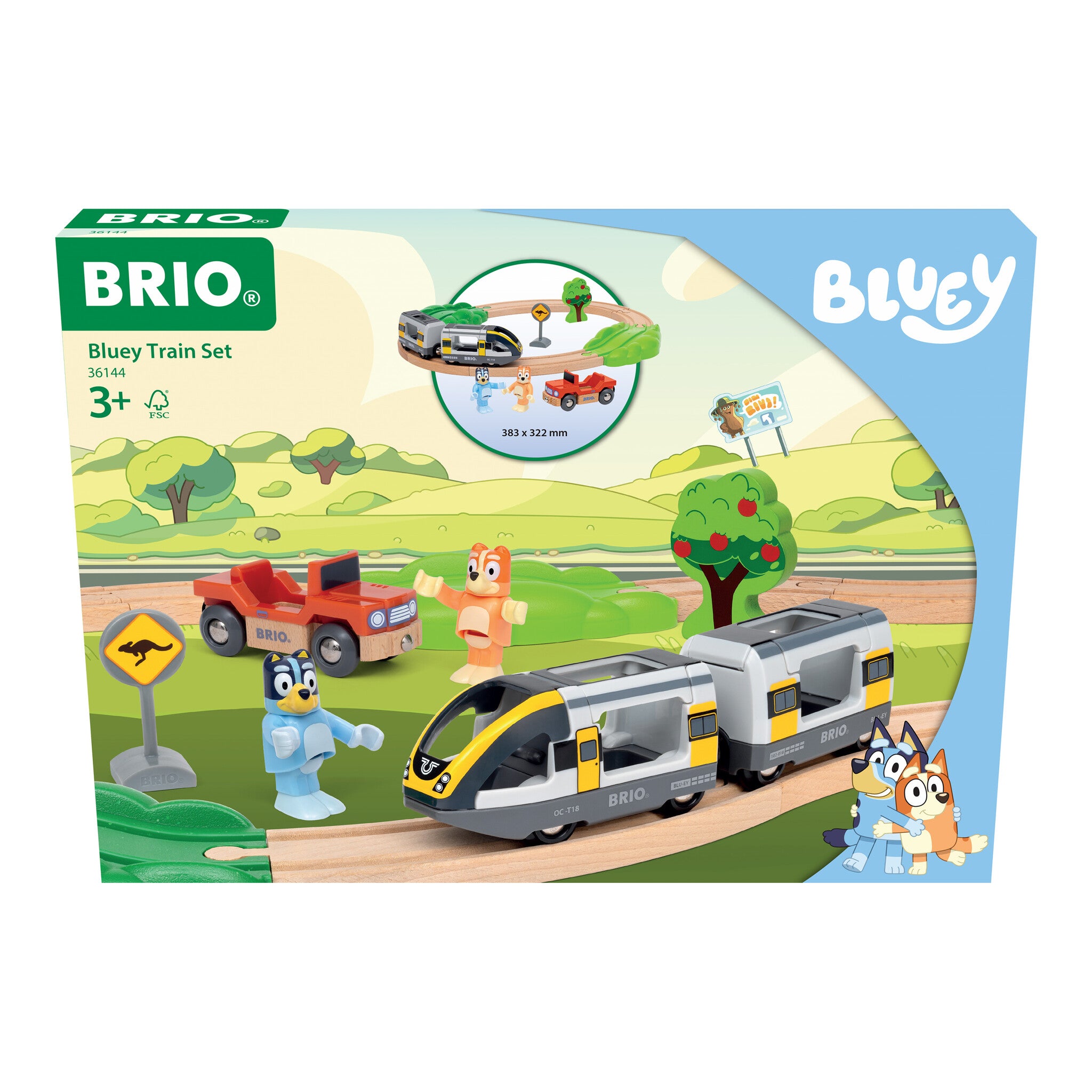 BRIO Bluey Train Set – 15-Piece Wooden Railway Set