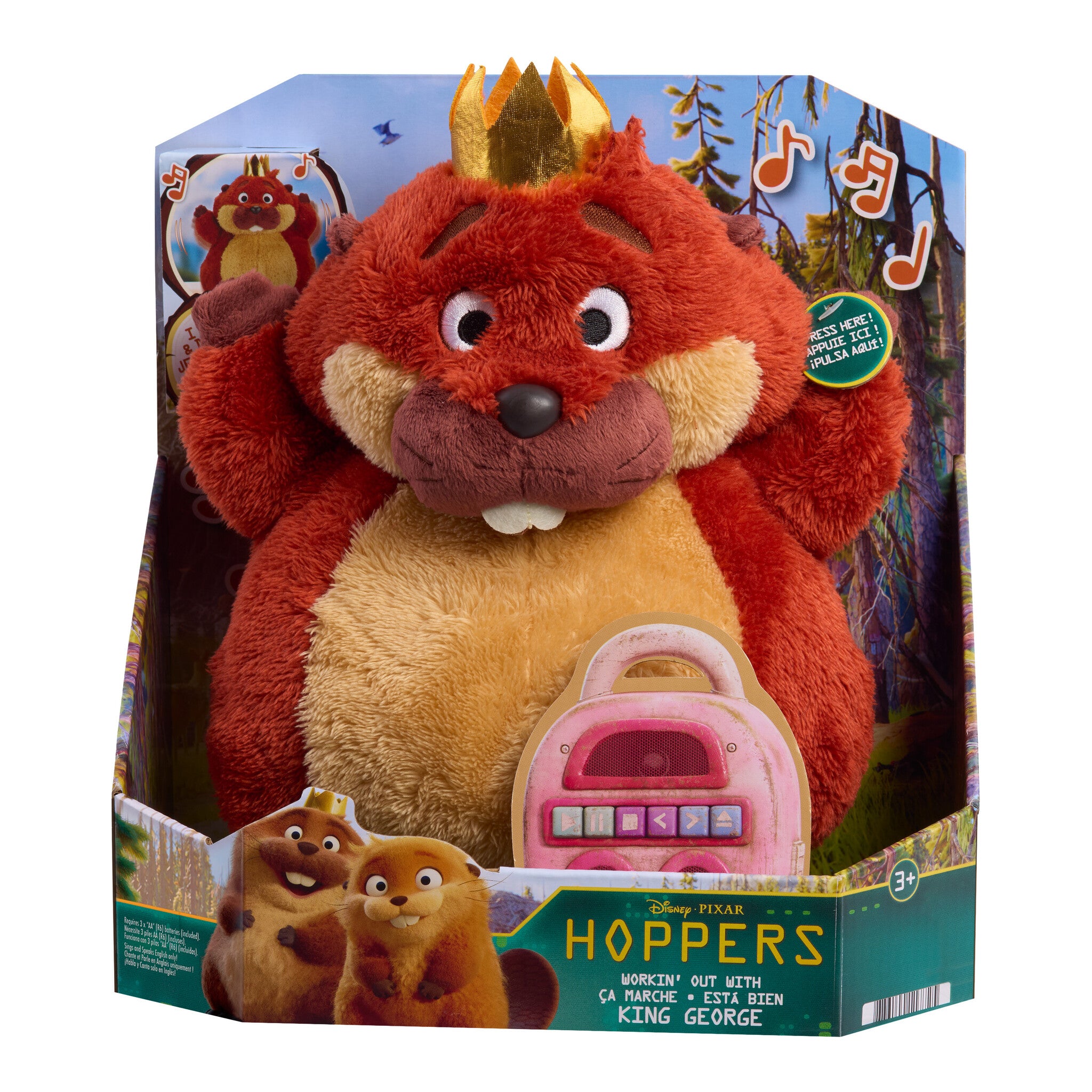 Disney Pixar Hoppers Workin' Out King George Feature Plush