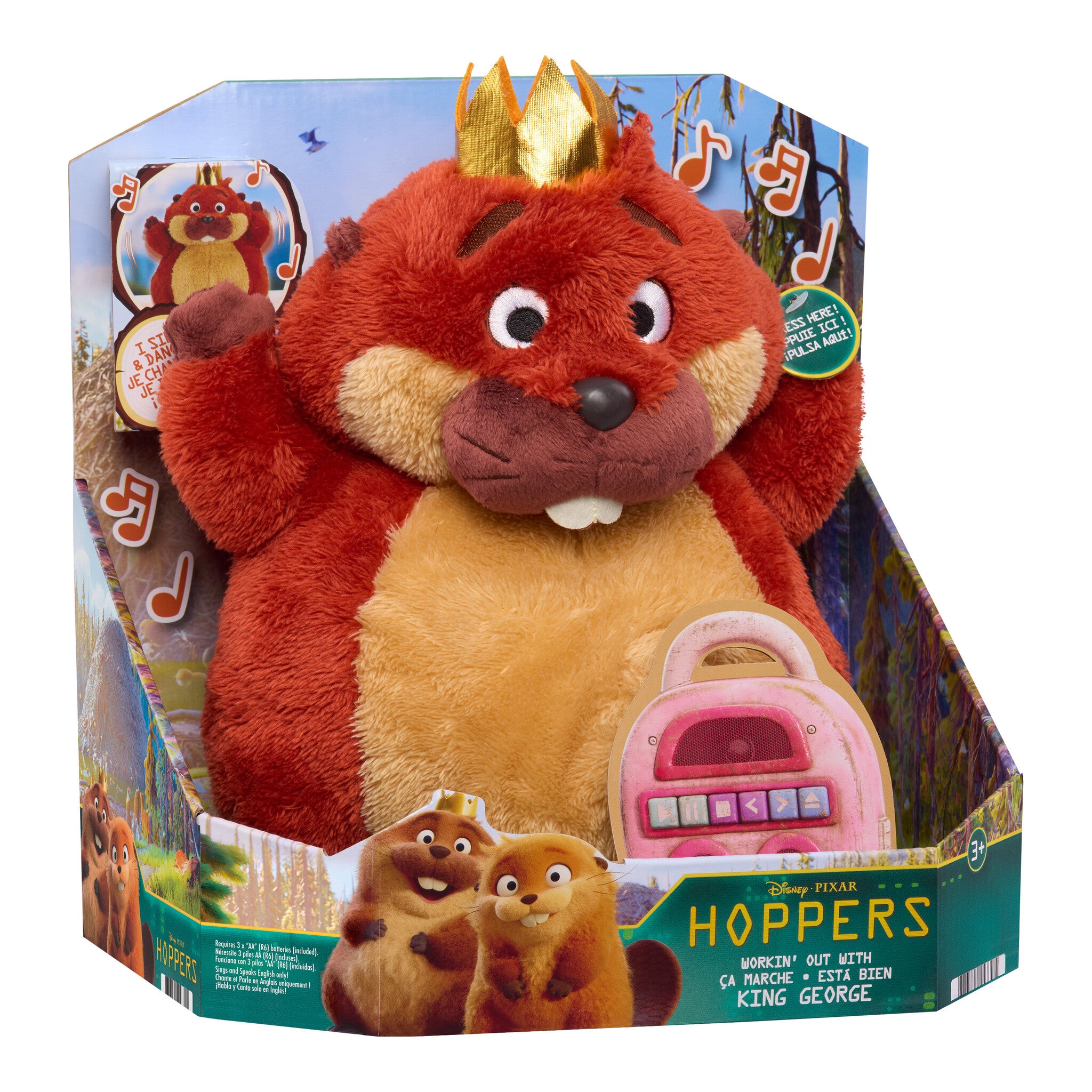 Disney Pixar Hoppers Workin' Out King George Feature Plush