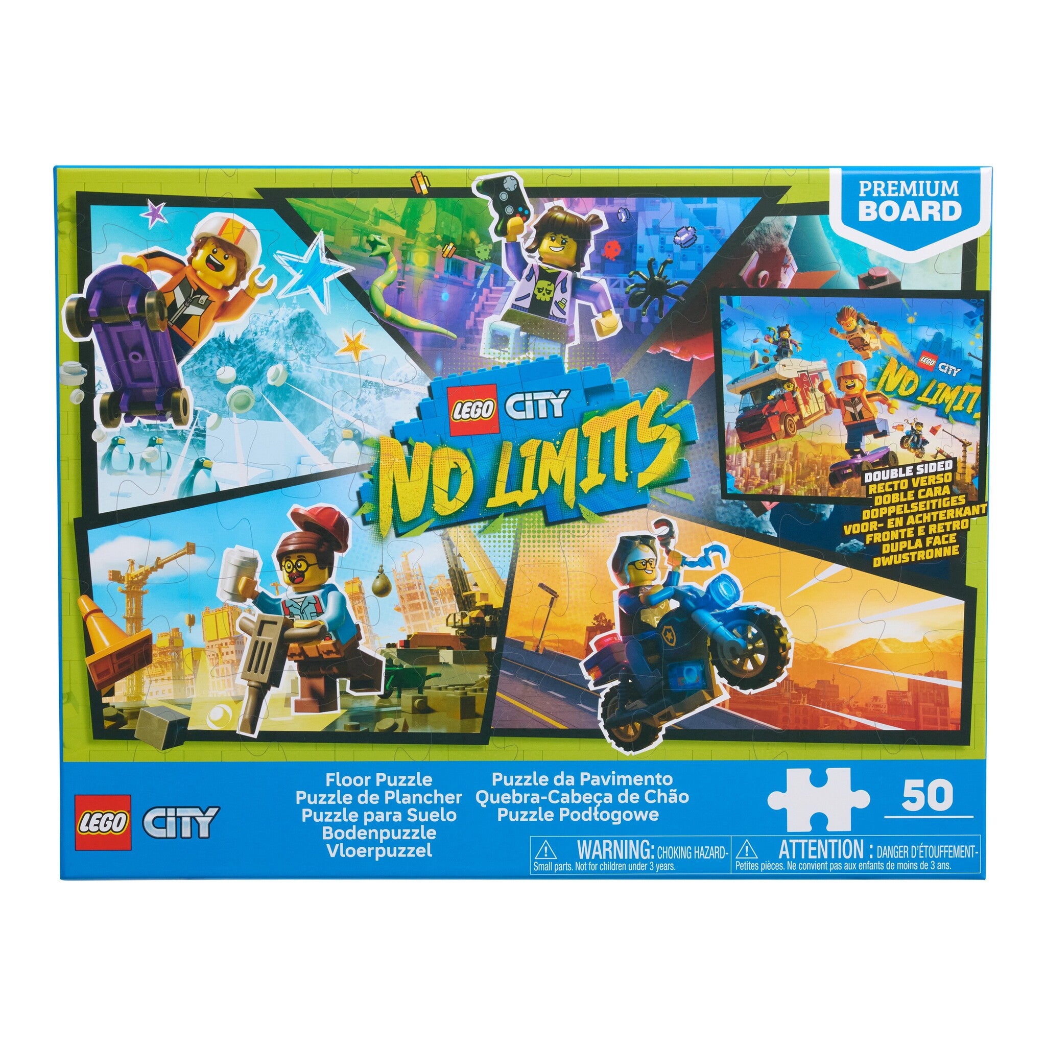 LEGO City No Limits Double-Sided Floor Puzzle – 50 Pieces