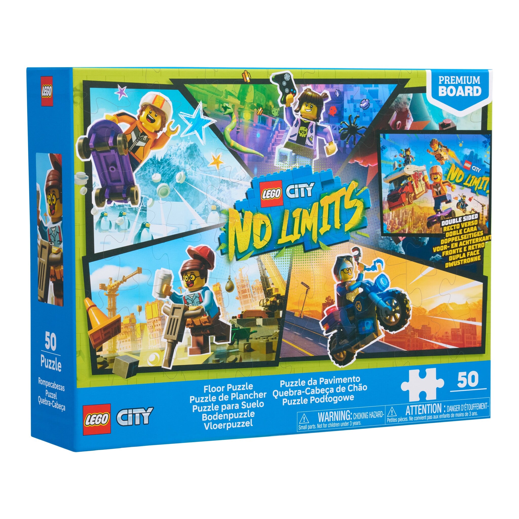 LEGO City No Limits Double-Sided Floor Puzzle – 50 Pieces