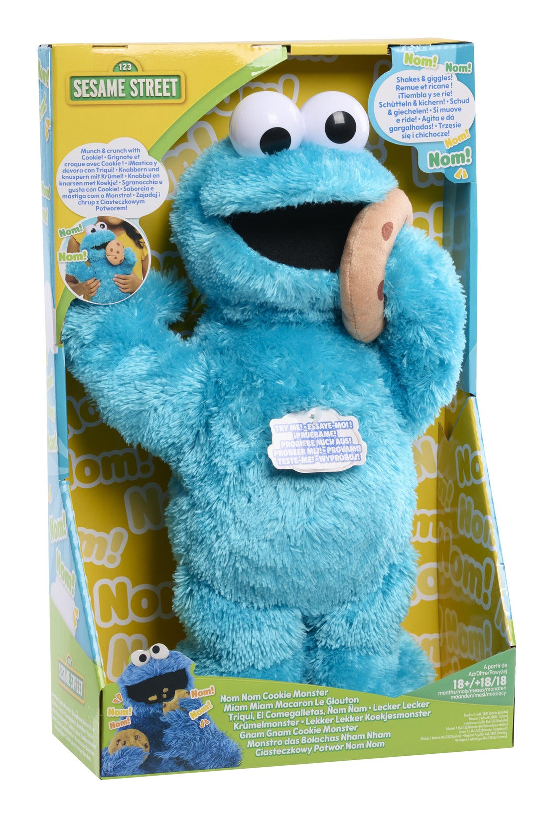 Just Play Sesame Street Nom Nom Cookie Monster Interactive Plush with Sounds and Motion